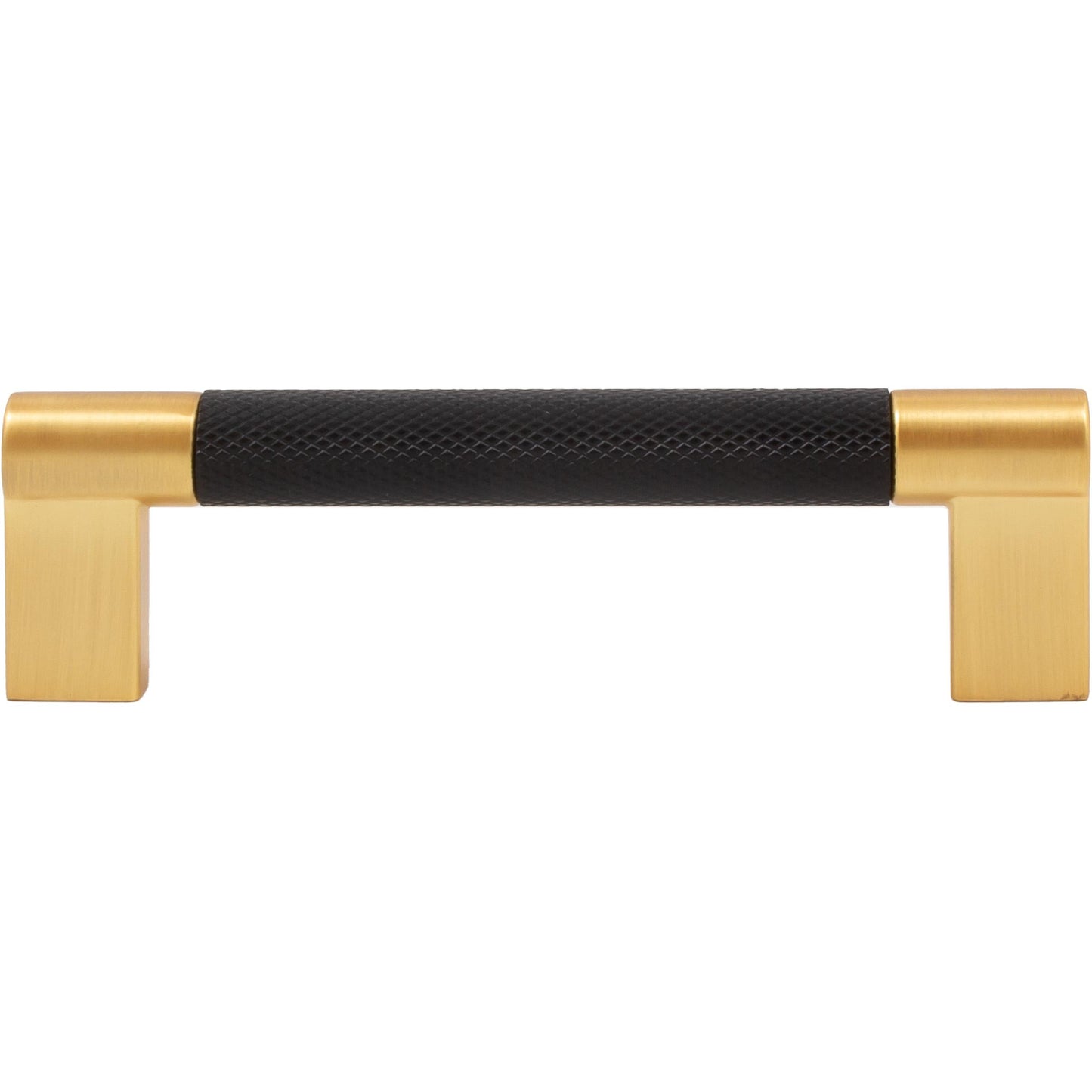 Stone Harbor Hardware Urban Cabinet Pull, 96 Millimeters, Matte Black with Satin Brass Ends