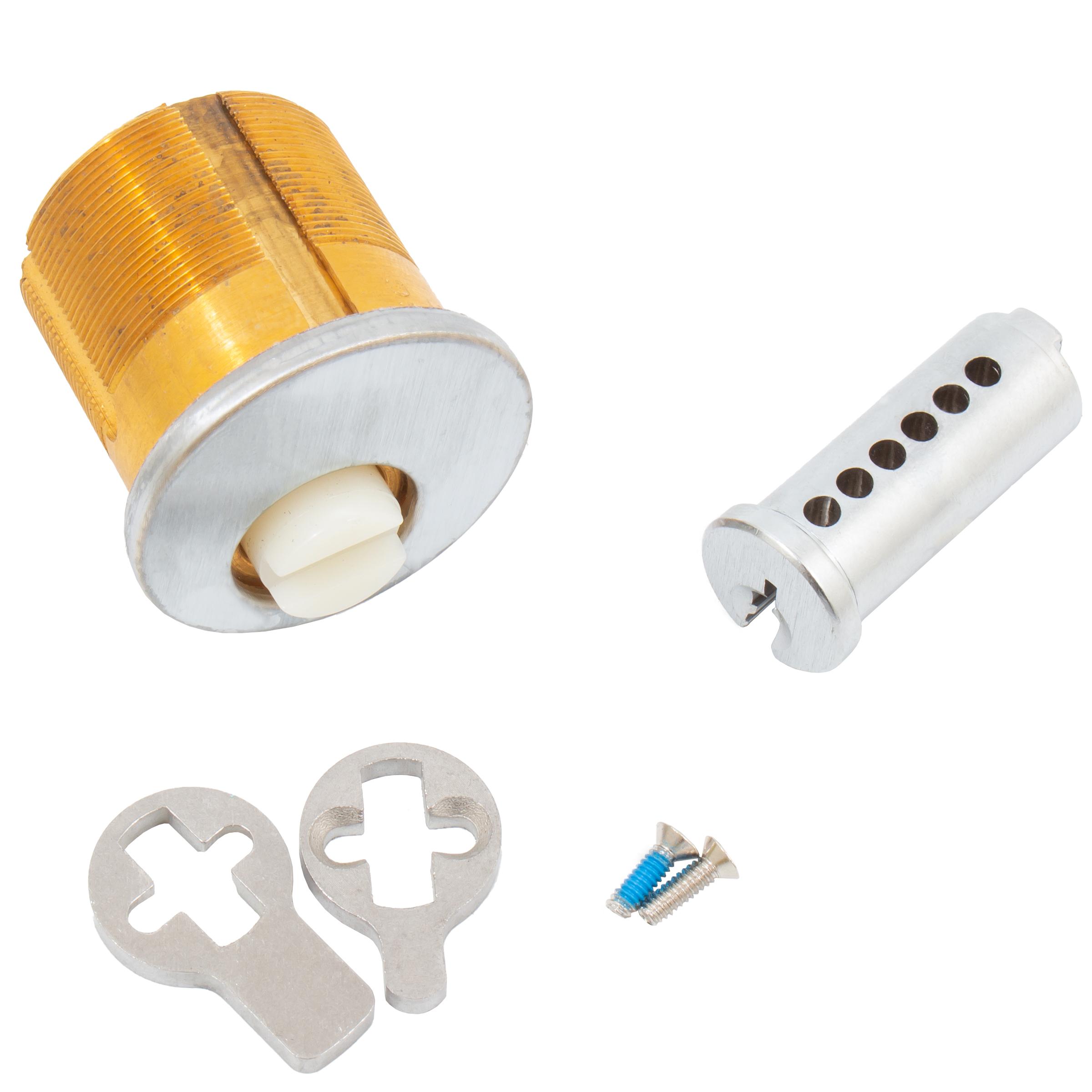 M114G2326DARNK-6 1-1/4" Mortise Cylinder C123 with AR/ST Cams - Satin Chrome