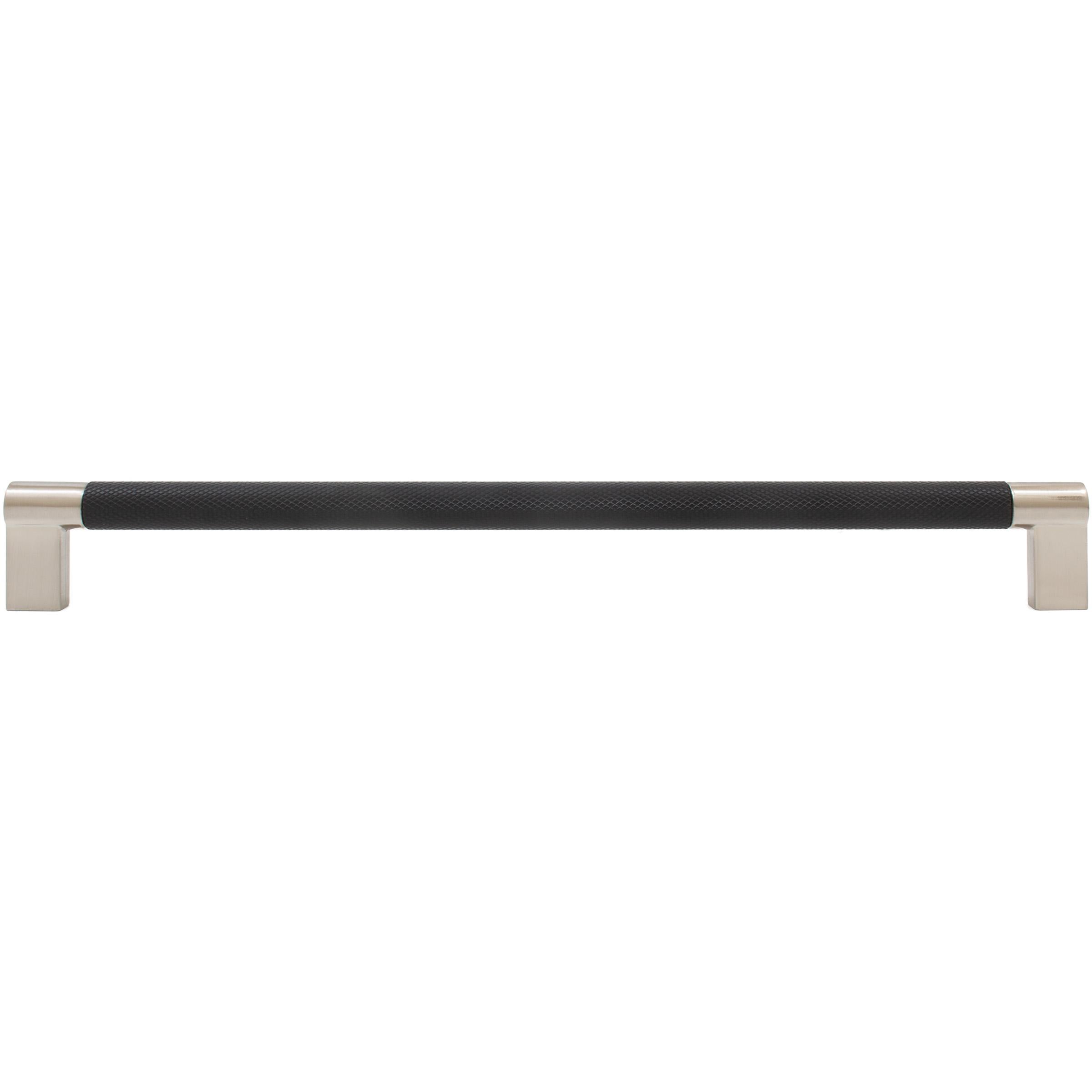 Stone Harbor Hardware Urban Cabinet Pull, 256 Millimeters, Matte Black with Satin Nickel Ends