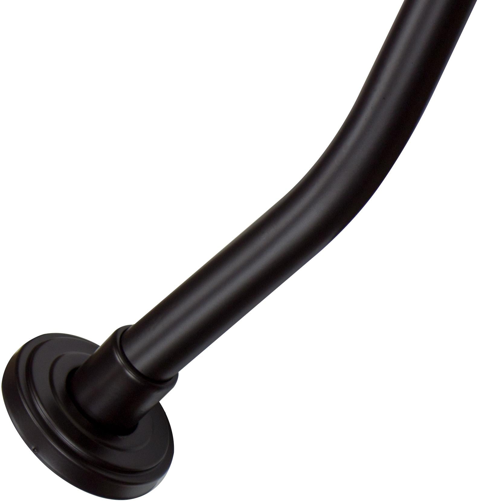 Stone Harbor Hardware Charlotte Curved Shower Rod, 5 Feet, 3" Diameter Rose, Concealed Screws, Dark Bronze