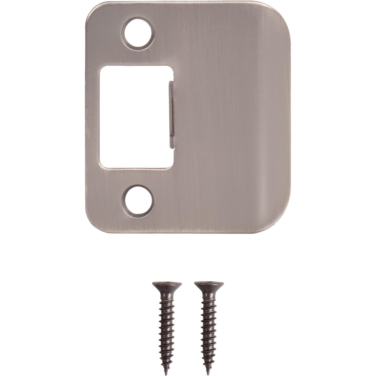 Stone Harbor Hardware Round Corner Extended Lip Strike Plate, 2-1/4" x 1-1/2", (2" Overall Length), Antique Nickel