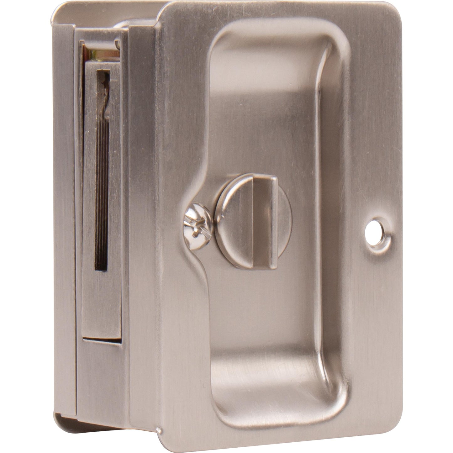 Stone Harbor Hardware Tall Square Pocket Door Lock, Privacy (Bed/Bath) Latch, Satin Nickel