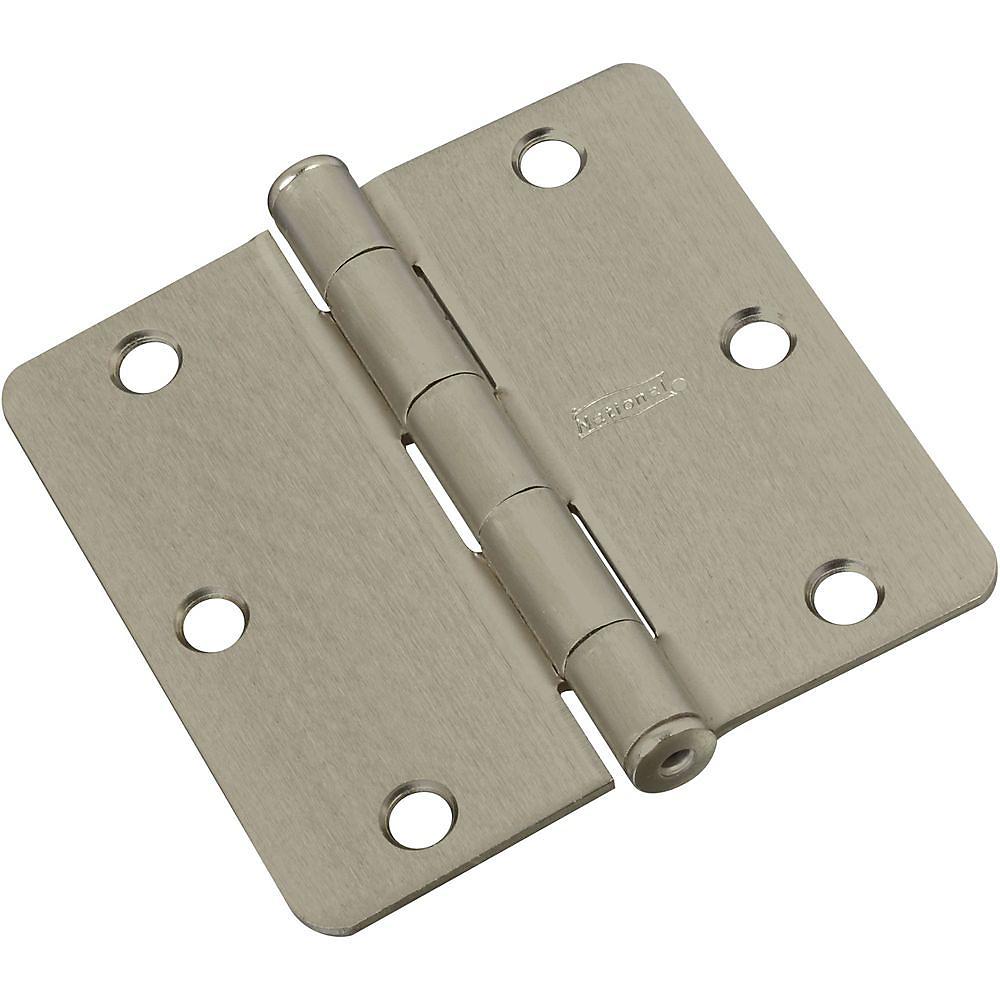 National Hardware - SPB512RC 3-1/2" 1/4R Hinge 1/pk - Satin Nickel