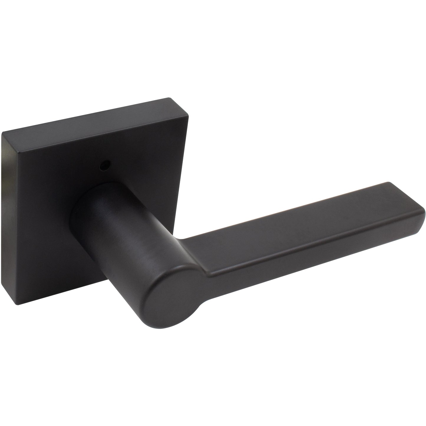 Stone Harbor Hardware Vienna Door Lever with Square Rosette, Privacy (Bed/Bath) Latch, Matte Black