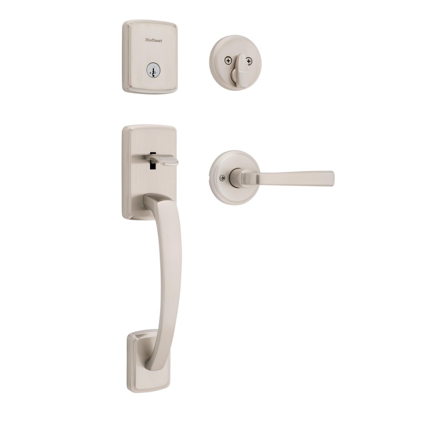 818BFHXTDL 15 SMT CP Brentford Handleset with Trafford - Satin Nickel