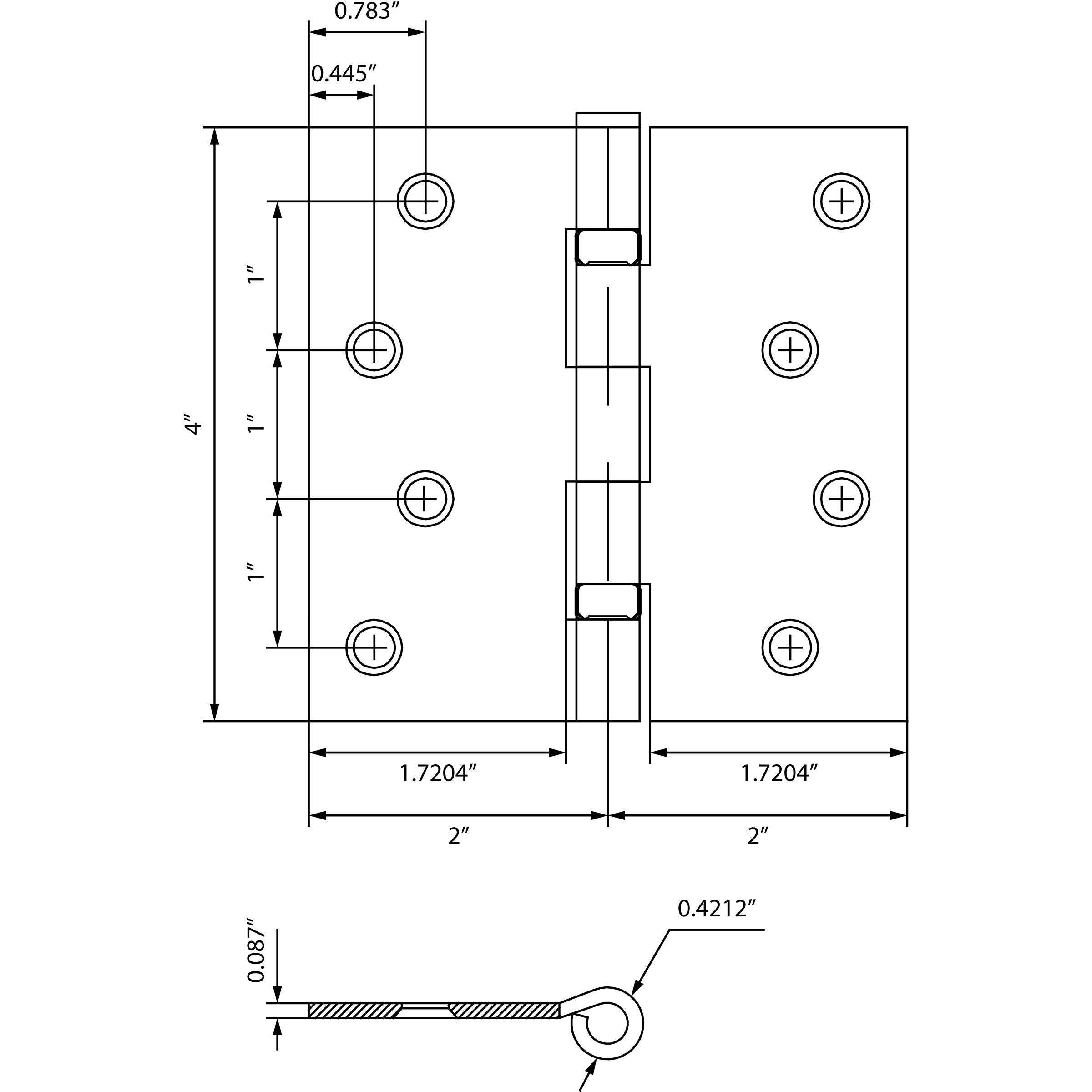 4" Ball-Bearing Door Hinges
