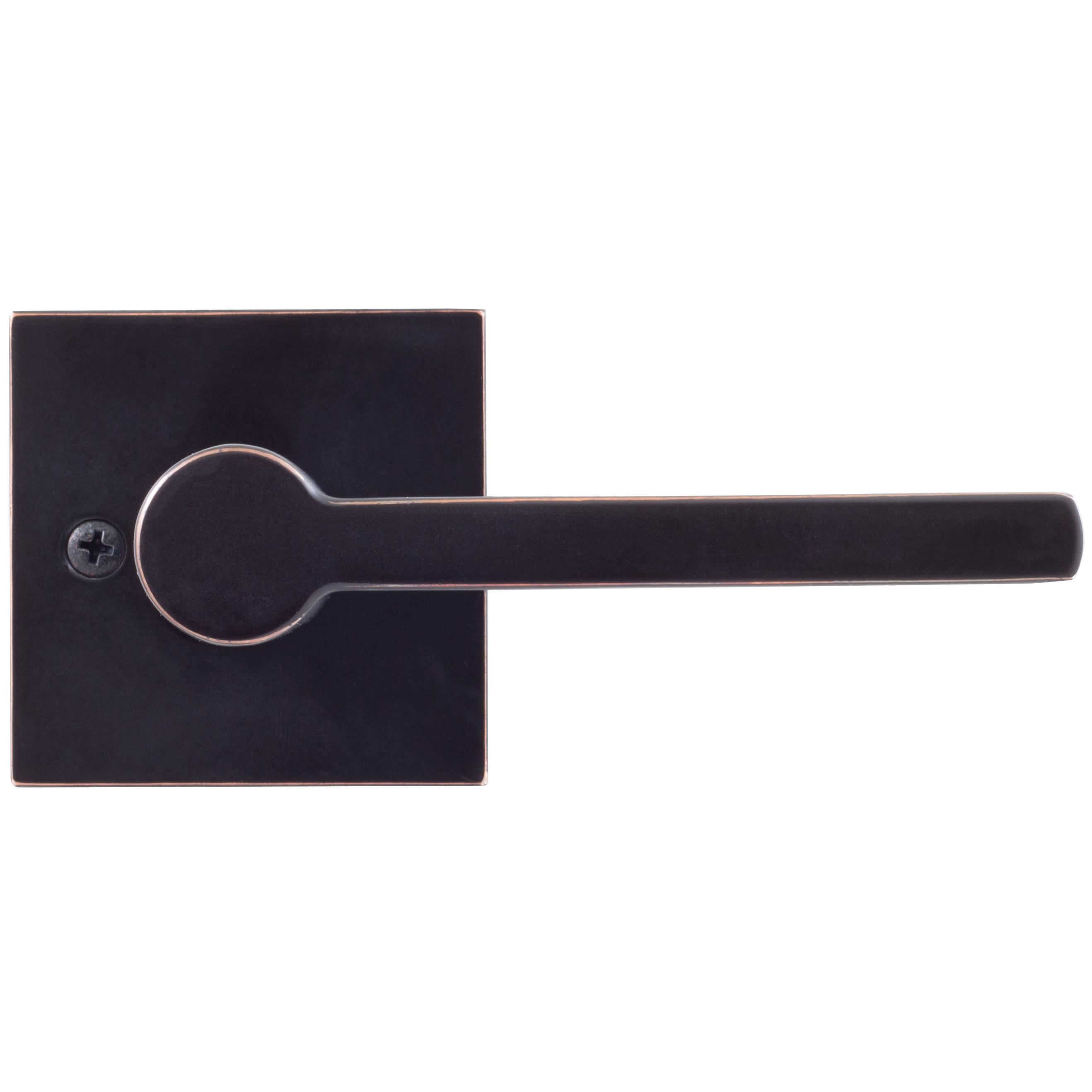 Stone Harbor Hardware Vienna Door Lever with Square Rosette, Passage (Hall/Closet) Latch, Vintage Bronze