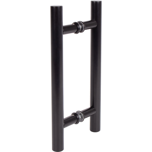 Stone Harbor Hardware Sliding Door Double-Sided Round Bar Pull Set, 12 Inches, Matte Black