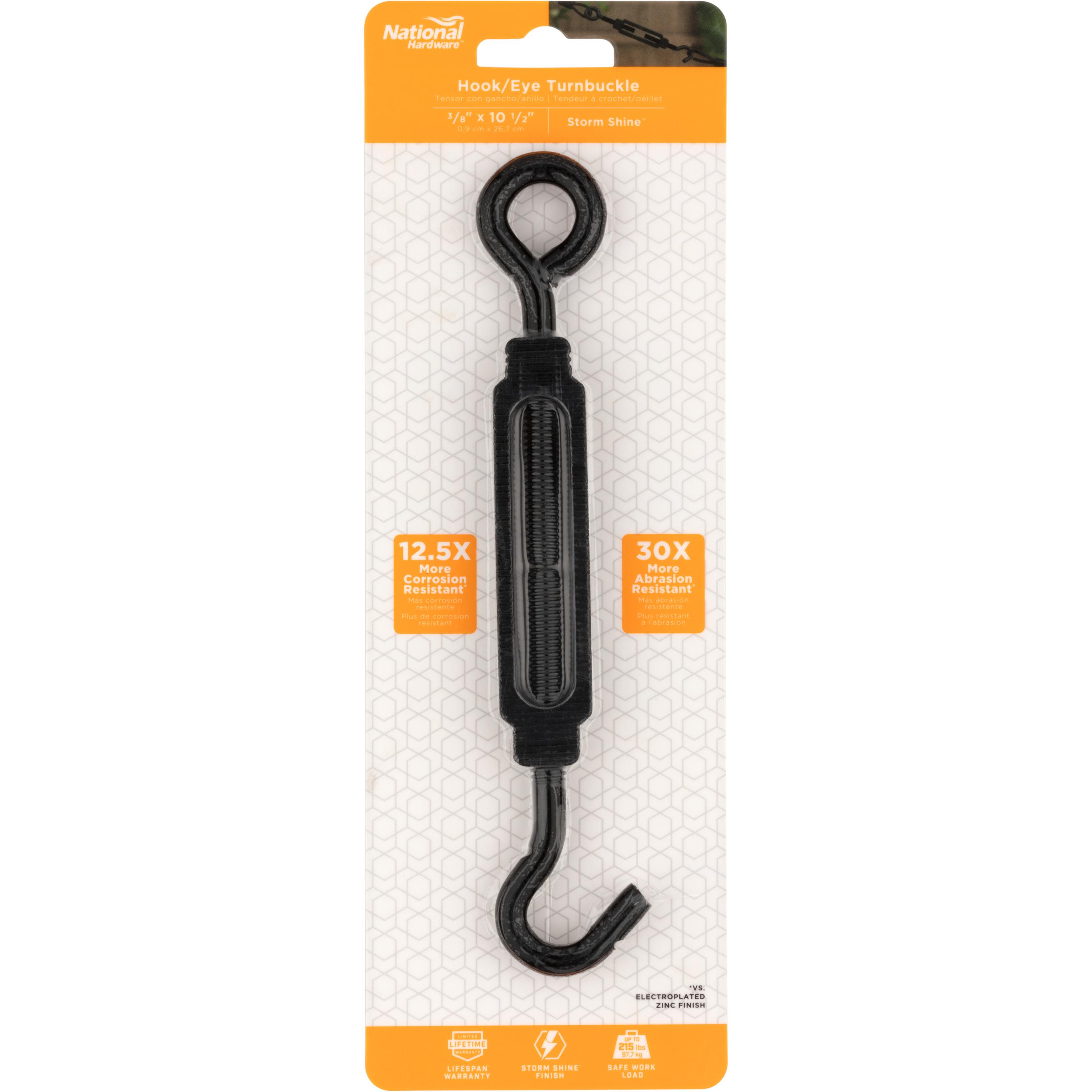 V2179 3/8" x 10-1/2" Turnbuckle Hook / Eye - Black