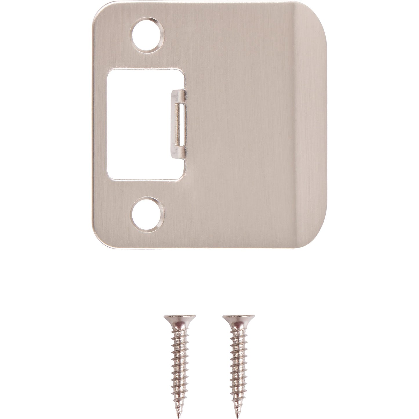 Stone Harbor Hardware Round Corner Extended Lip Strike, 2-1/4" x 1-3/4", (2-1/4" Overall Length), Satin Nickel