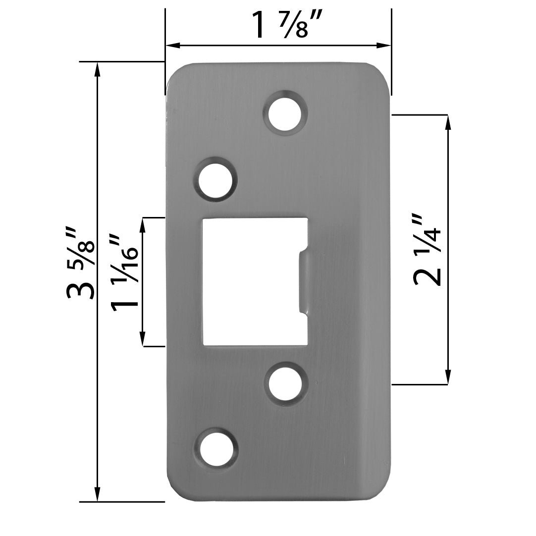 Jamb Saver Strike Plate, 1-7/8" x 3-5/8", 2-1/4" Center-to-Center