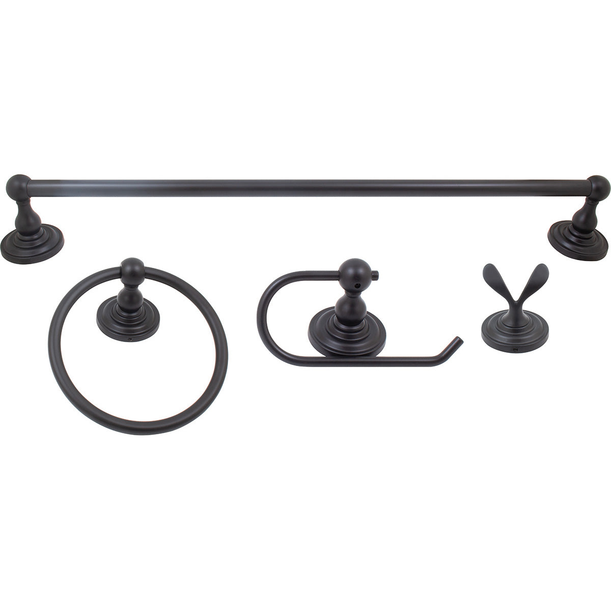 Stone Harbor Hardware Charlotte Bathroom Set, 4-Piece, Matte Black