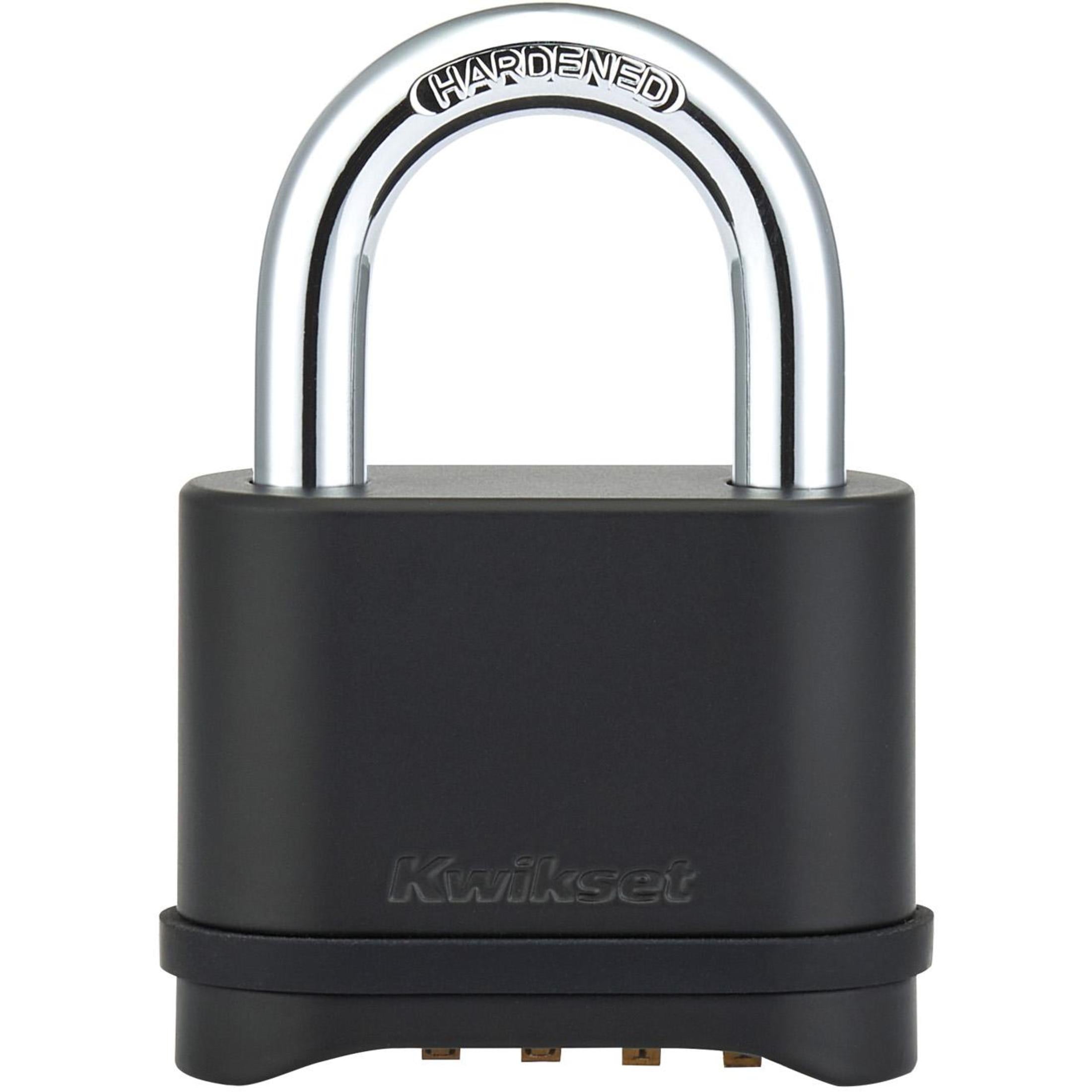 Kwikset 2" Zinc Combination Padlock with 1" Shackle, Black