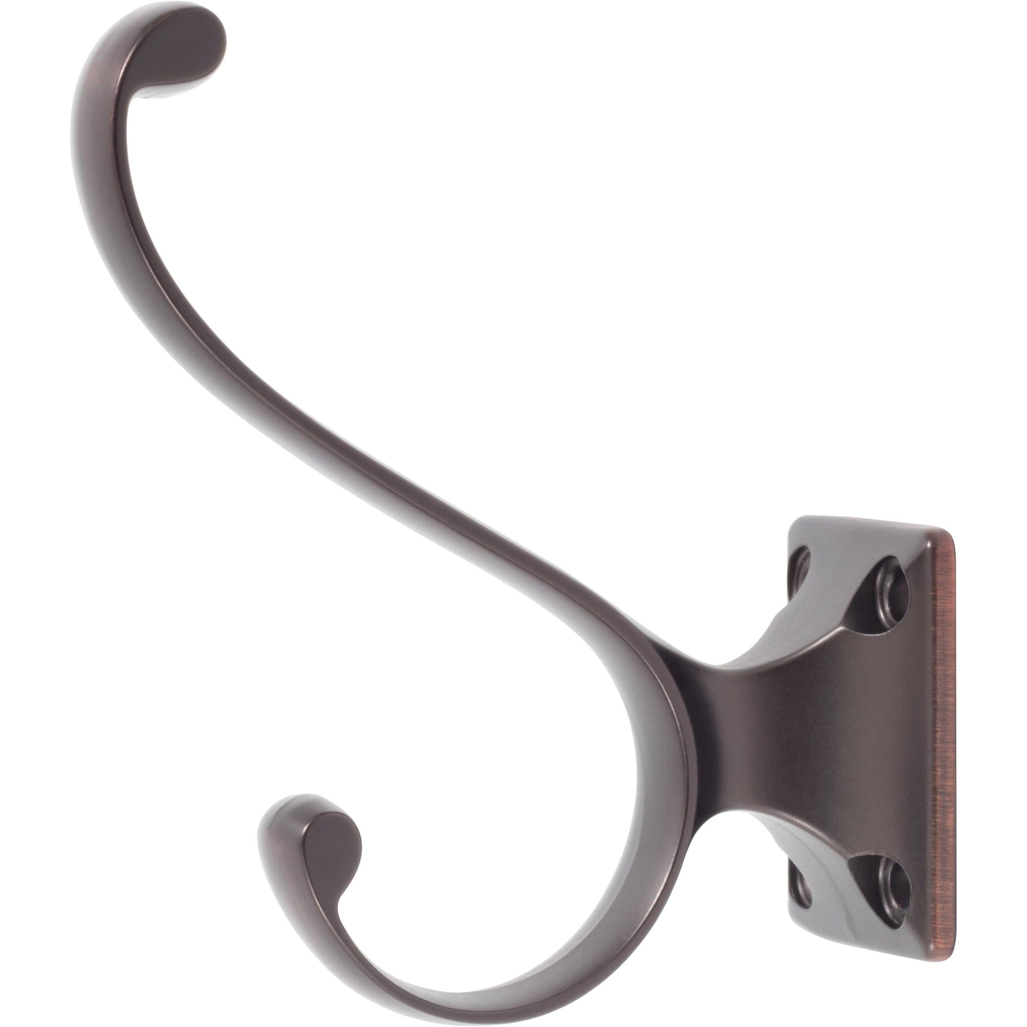 Stone Harbor Hardware Heavy-Duty Coat & Hat Hook, 3-7/16" High, 2-15/16" Projection, Vintage Bronze