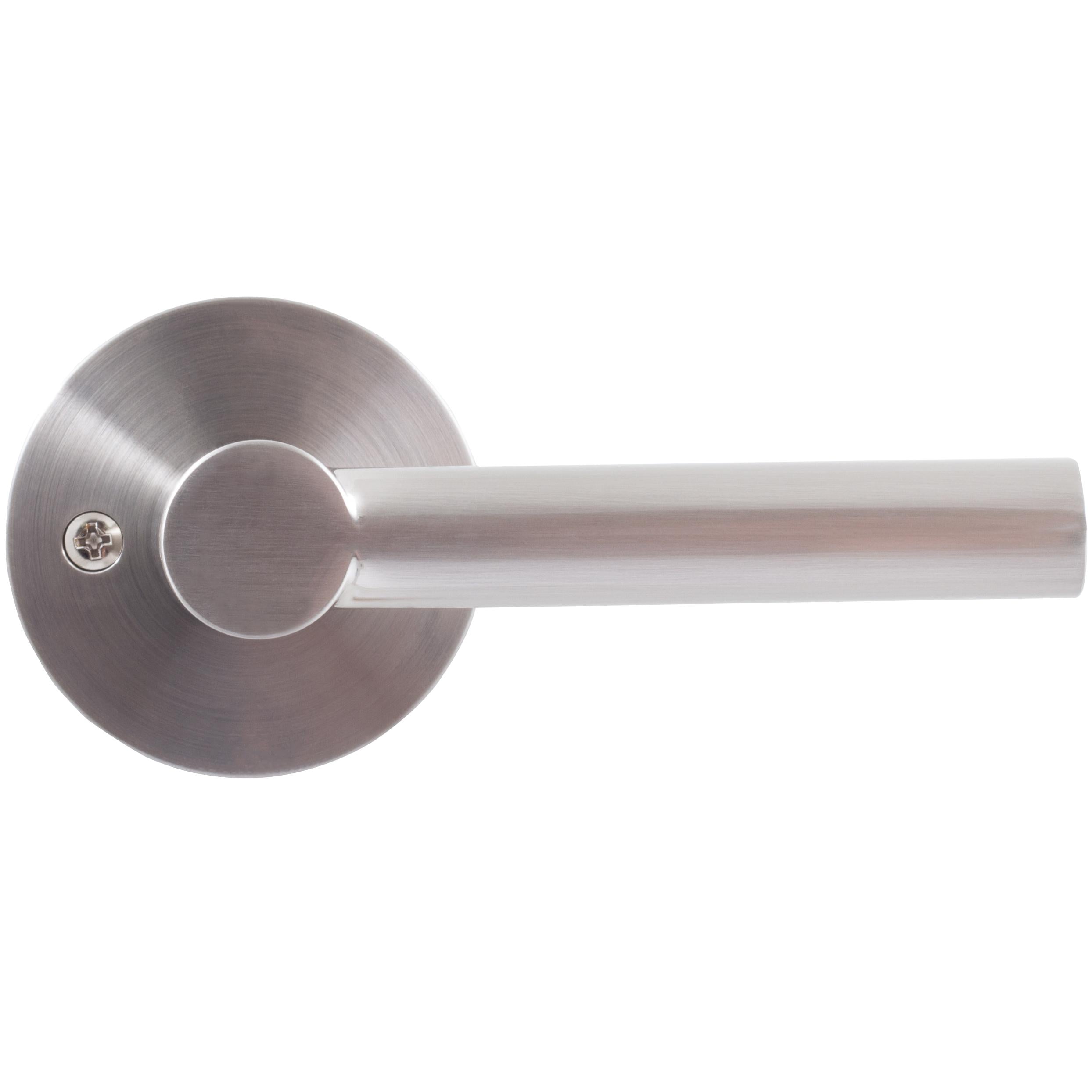 Stone Harbor Hardware Zurich Door Lever with Round Rosette, Passage (Hall/Closet) Latch, Satin Nickel