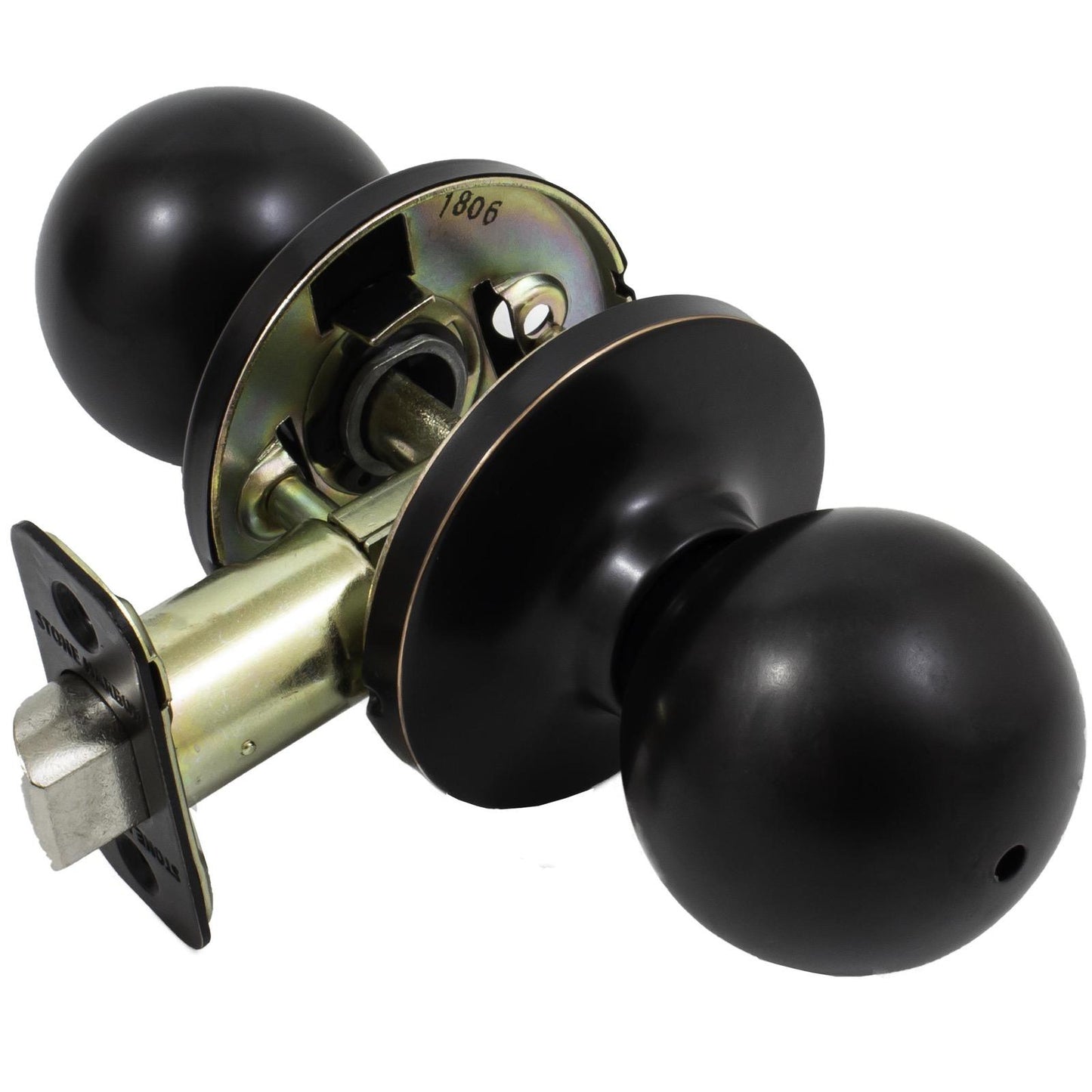 Stone Harbor Hardware Ball Door Knob, Privacy (Bed/Bath) Latch, Vintage Bronze