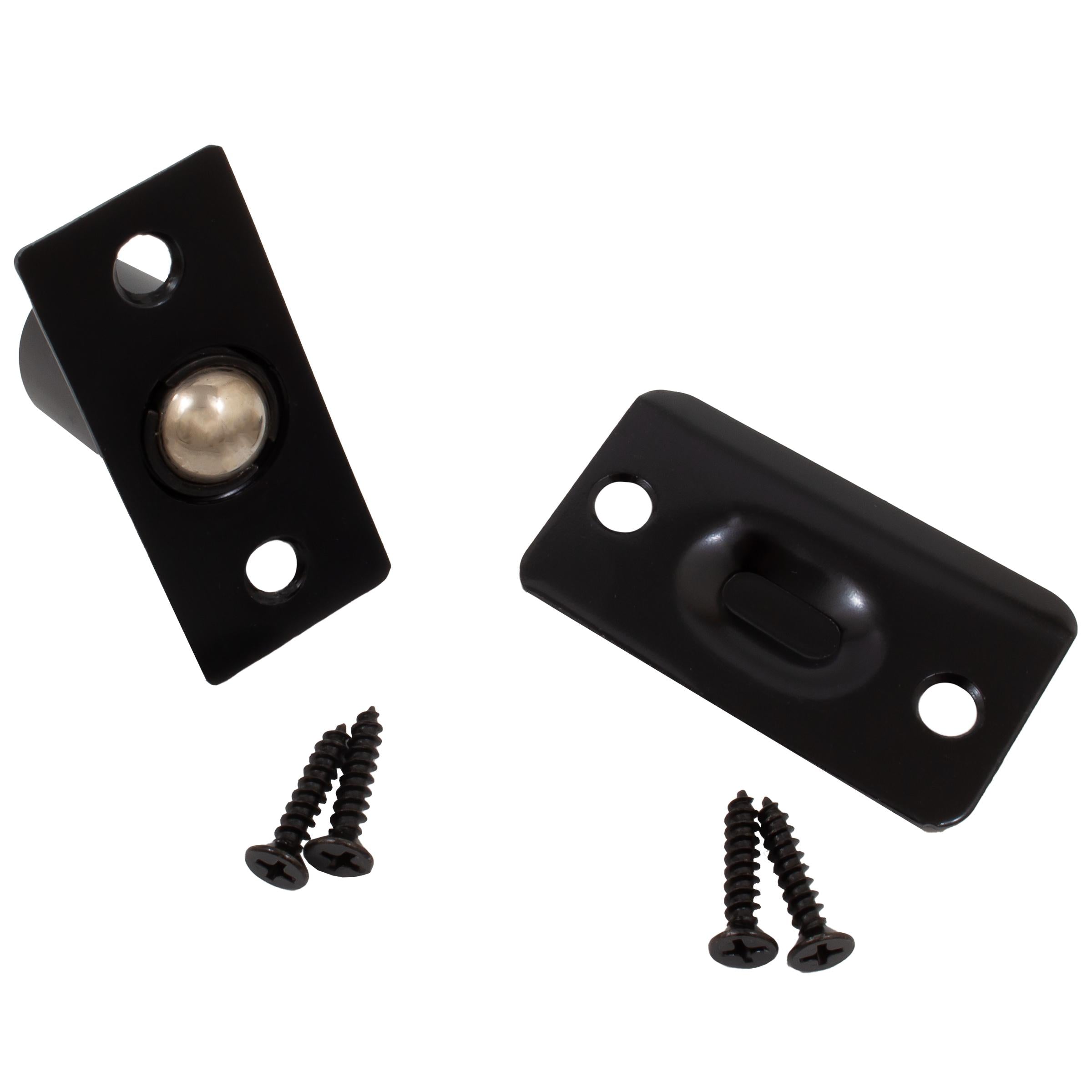 Stone Harbor Hardware Square Corner Single Adjust Ball Catch, Matte Black