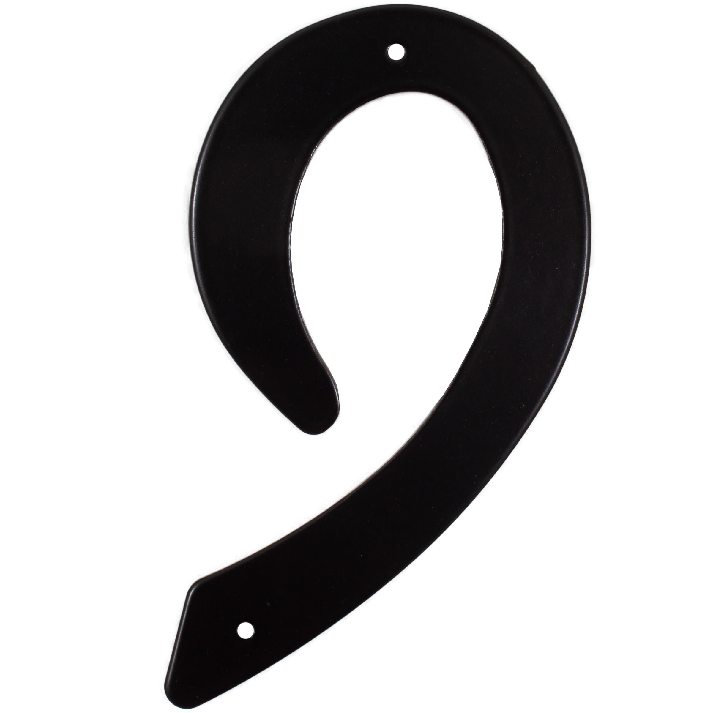 Stone Harbor Hardware Smooth House Number, #9, 4 Inches, Matte Black