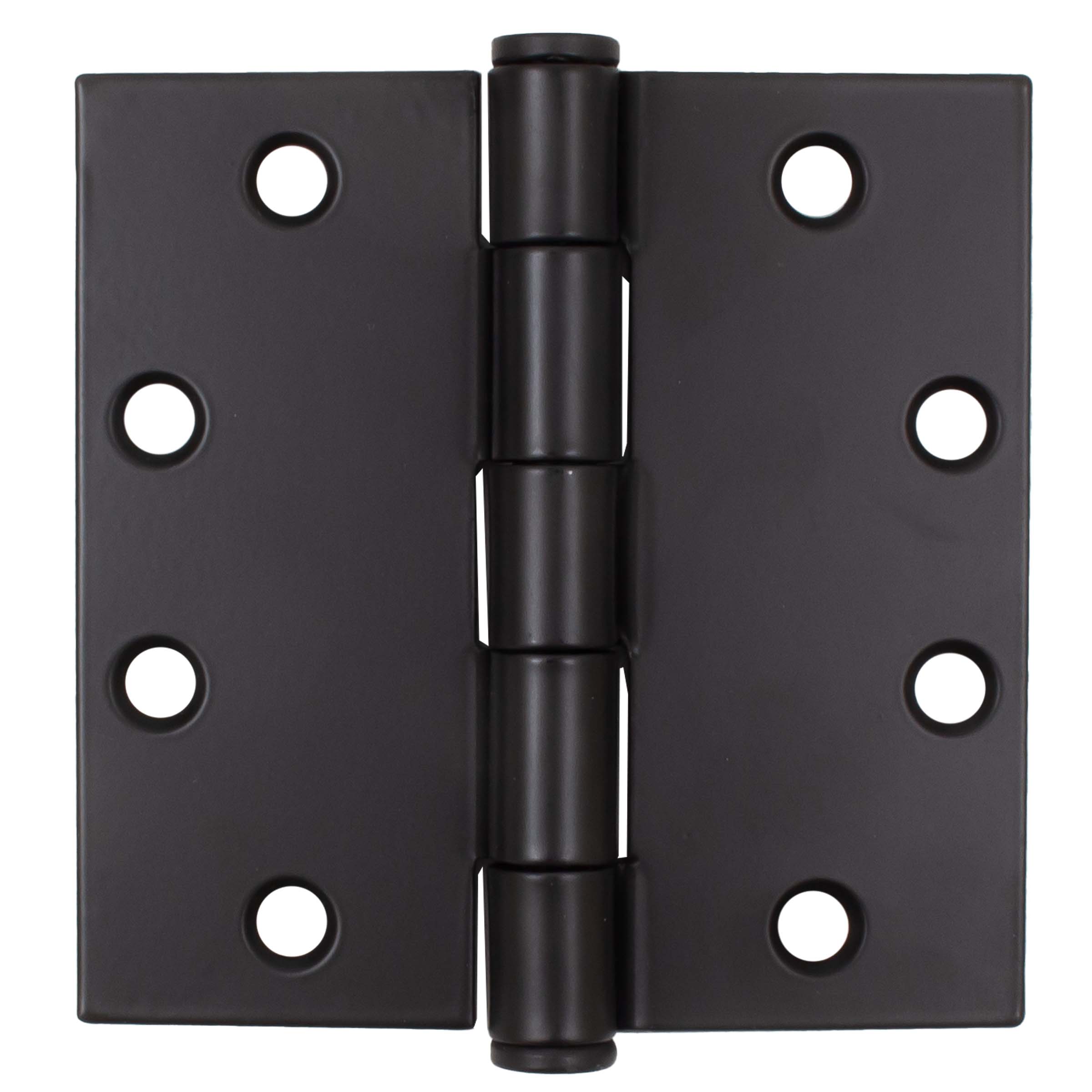 Stone Harbor Hardware Commercial Grade Plain Bearing Hinge, 4-1/2 Inches, Square Corner, .134 Gauge, Matte Black