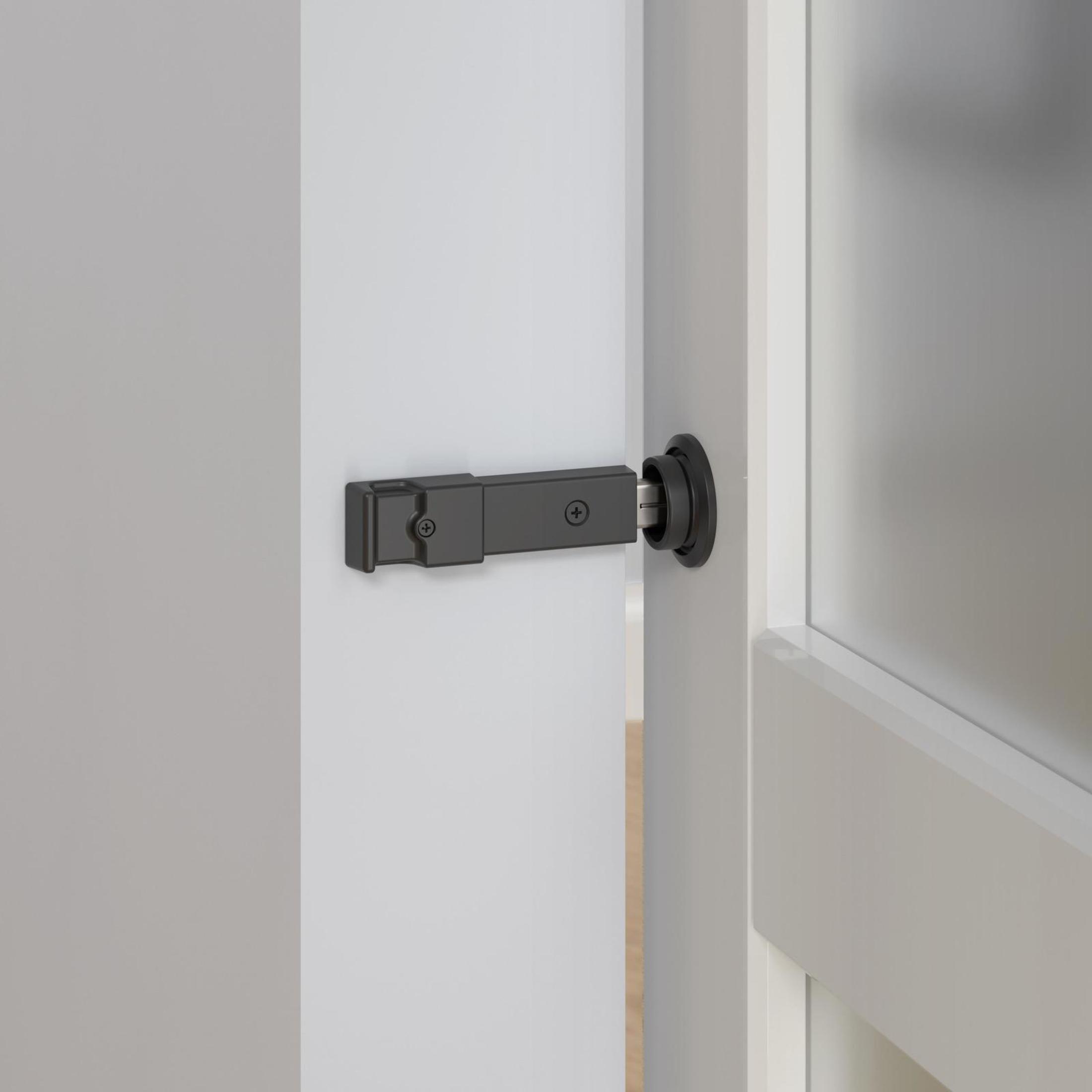 National Hardware -N700-150 V1045  Barn Door Privacy Lock - Matte Black