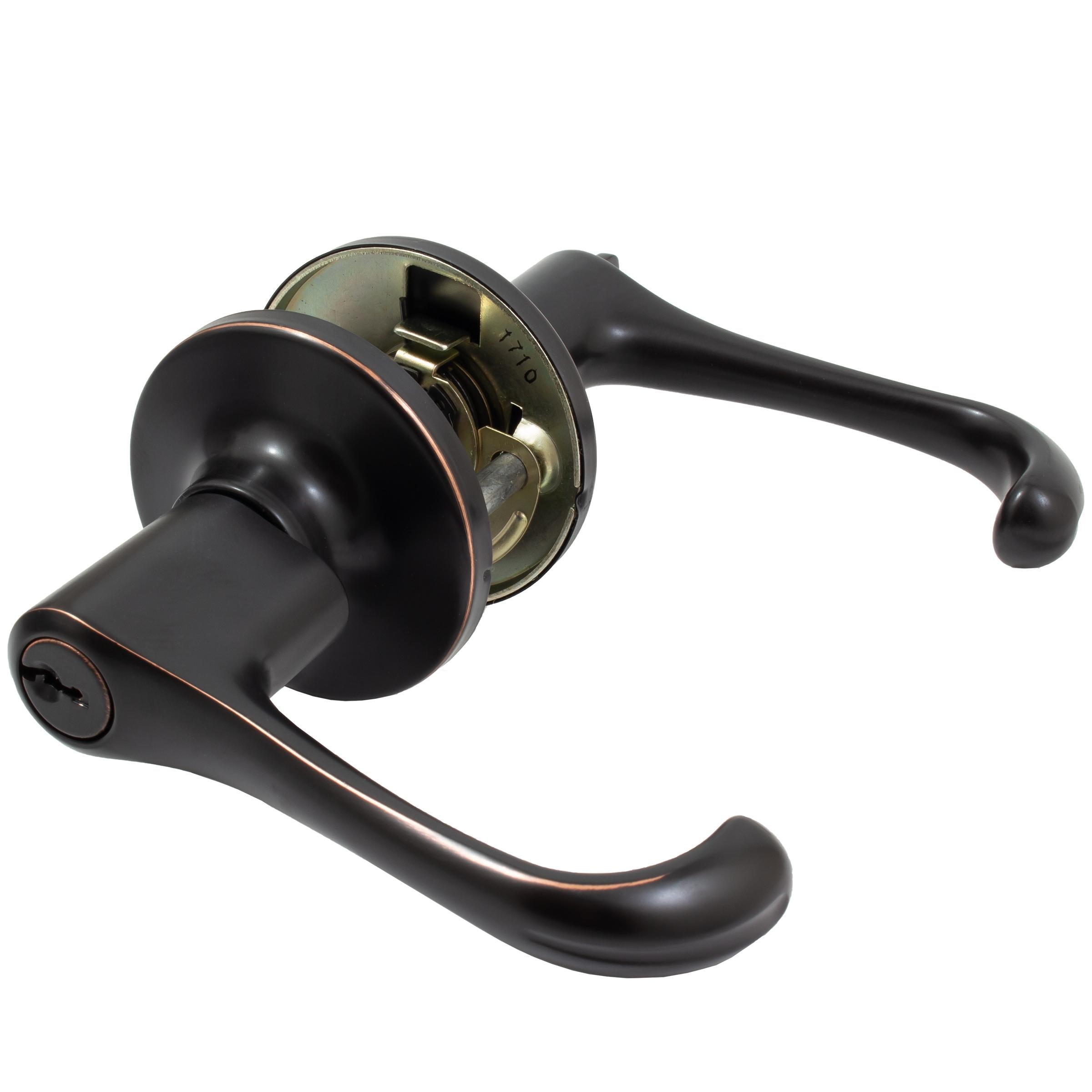 Stone Harbor Hardware Memphis Door Lever, Entry Latch, SC Keyway, Vintage Bronze