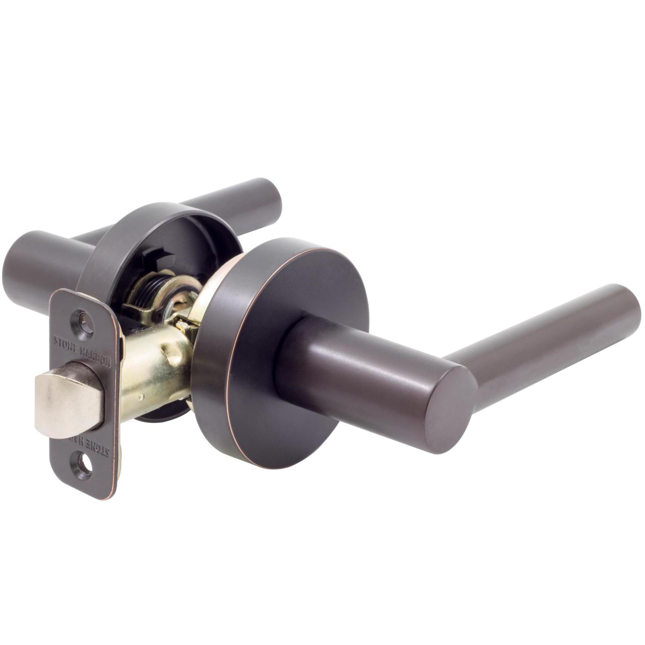 Zurich Door Lever with Round Rosette, Passage (Hall/Closet) Function
