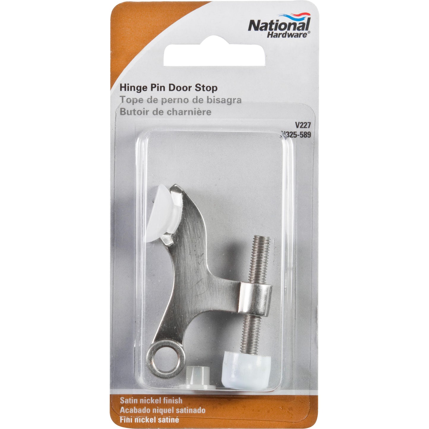 National Hardware - V227 Hinge Pin Door Stop - Satin Nickel