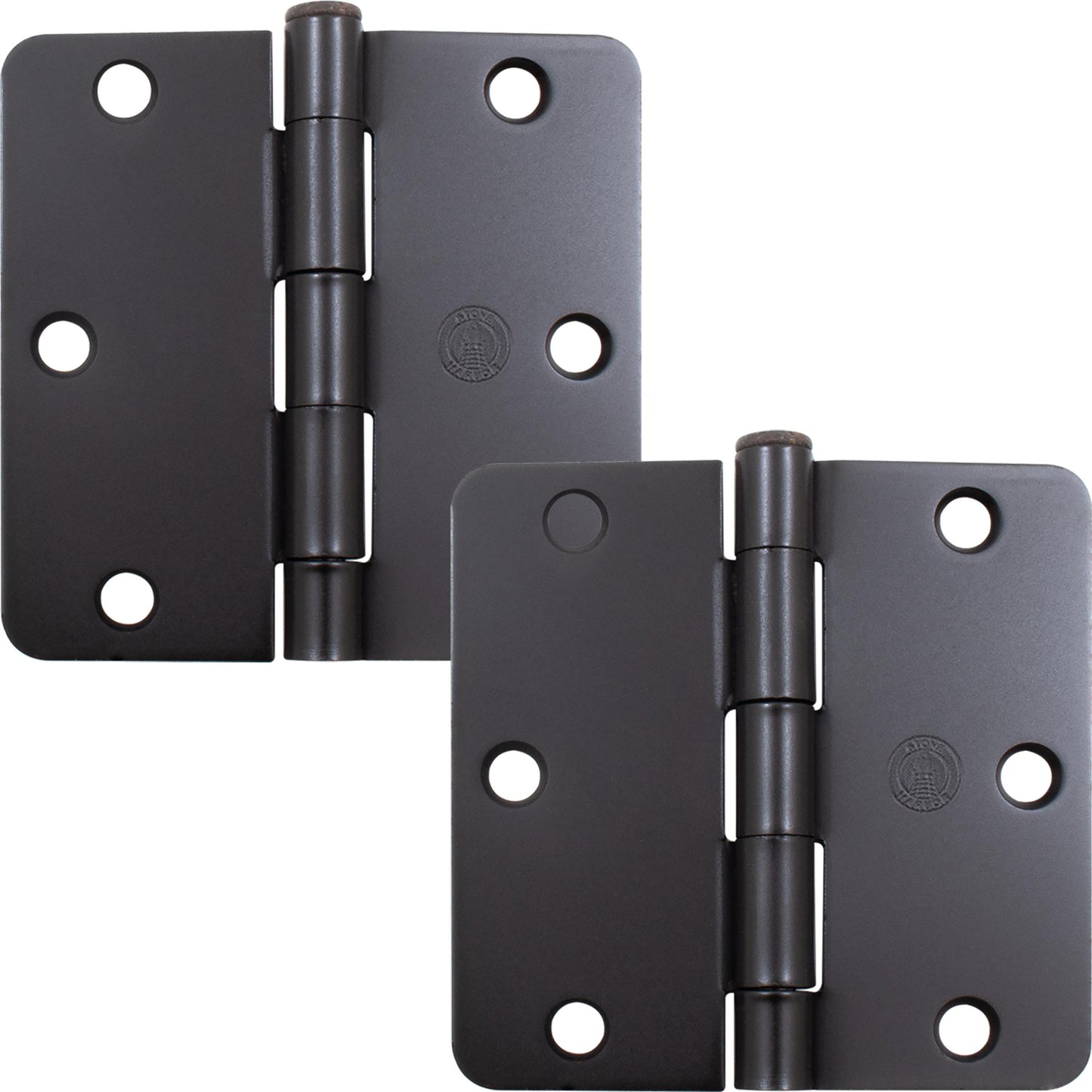 Stone Harbor Hardware 3-1/2" Door Hinges, 1/4" Radius Corner, Oil-Rubbed Bronze, 2-Pack
