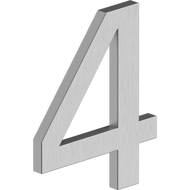 House Number 4 with Risers (E Series) - Stainless Steel