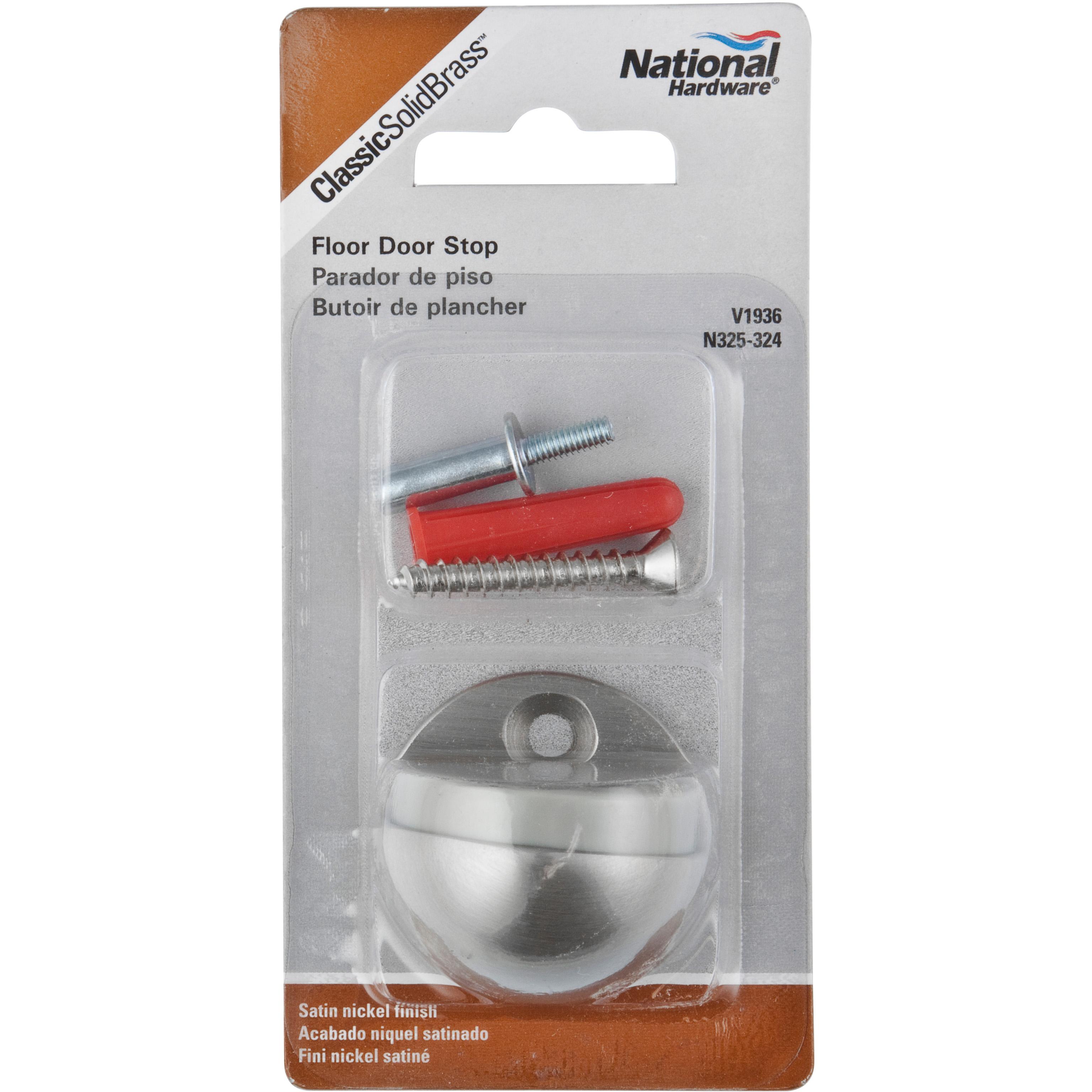National Hardware - V1936 Brass Floor Door Stop - Satin Nickel