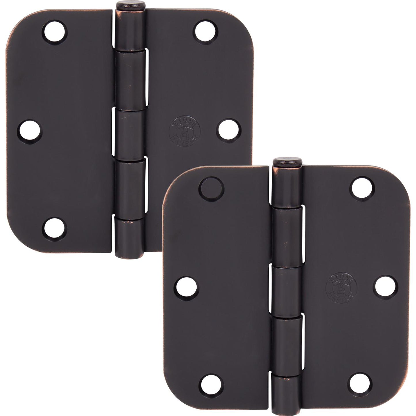Stone Harbor Hardware 3-1/2" Door Hinges, 5/8" Radius Corner, Vintage Bronze, 2-Pack