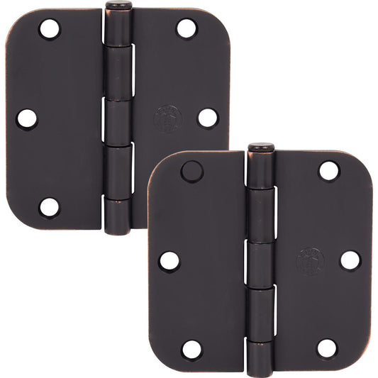 Stone Harbor Hardware 3-1/2" Door Hinges, 5/8" Radius Corner, Vintage Bronze, 2-Pack