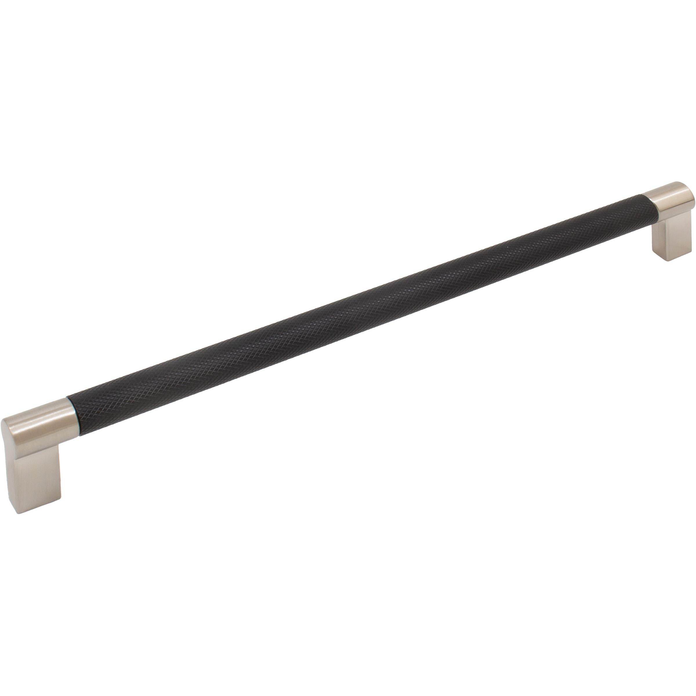 Stone Harbor Hardware Urban Cabinet Pull, 256 Millimeters, Matte Black with Satin Nickel Ends