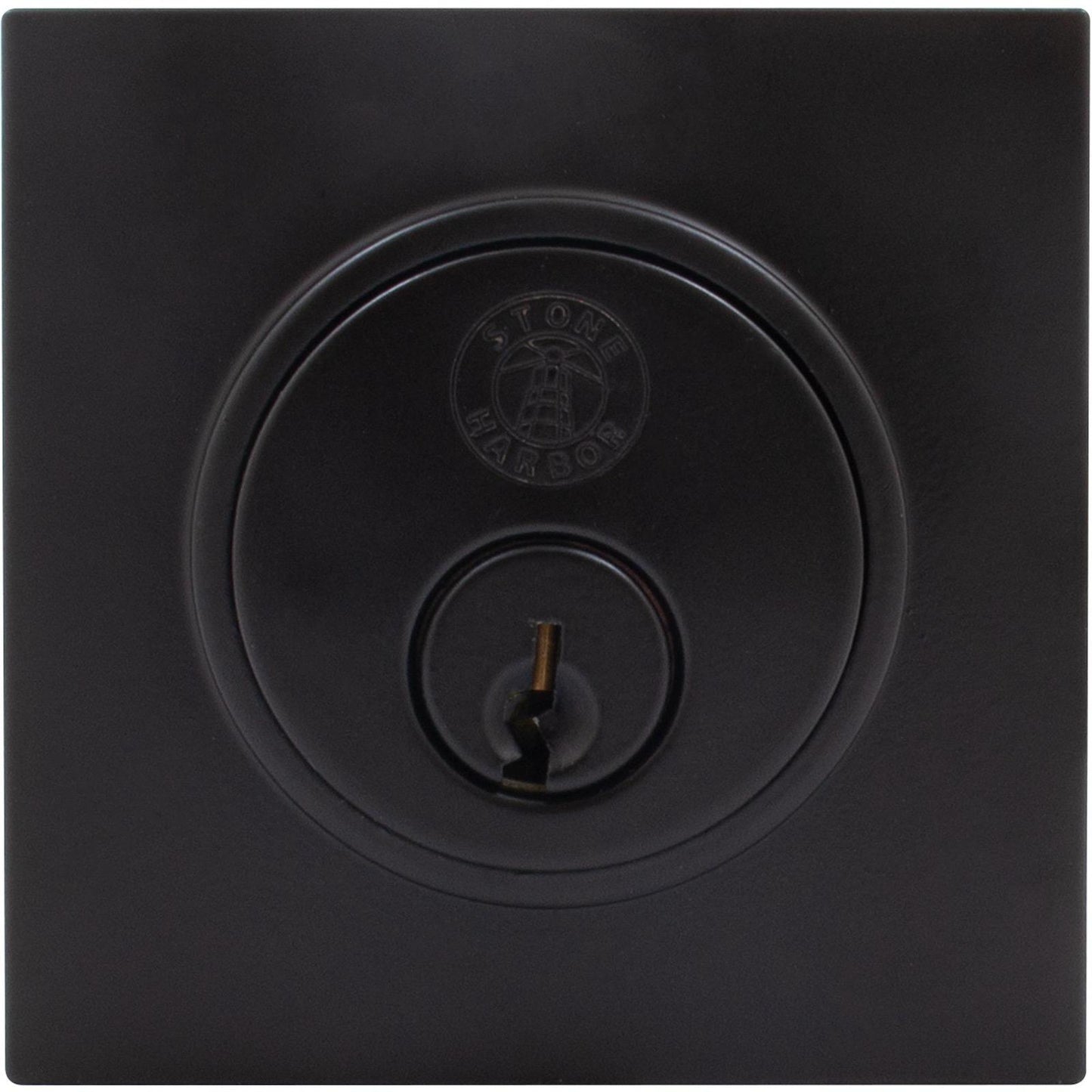 Stone Harbor Hardware Grade 3 Contemporary Square Deadbolt, SC Keyway, Matte Black
