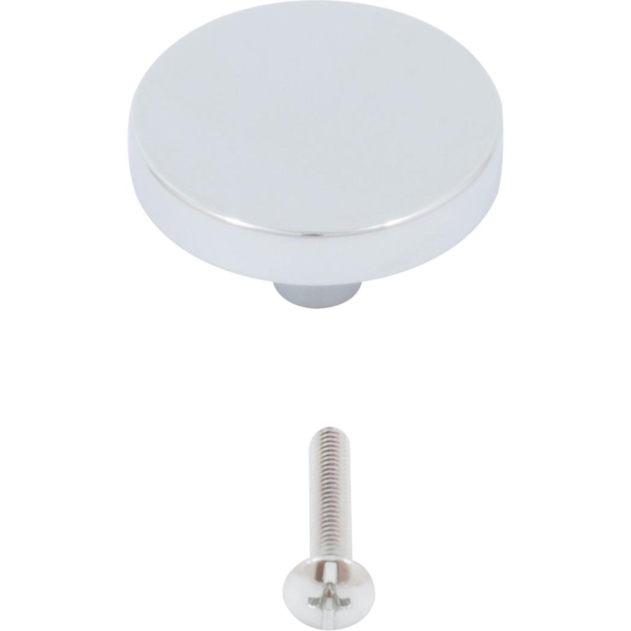 Contemporary Round Cabinet Knob, 1-1/2 Inches, Zinc Base Material