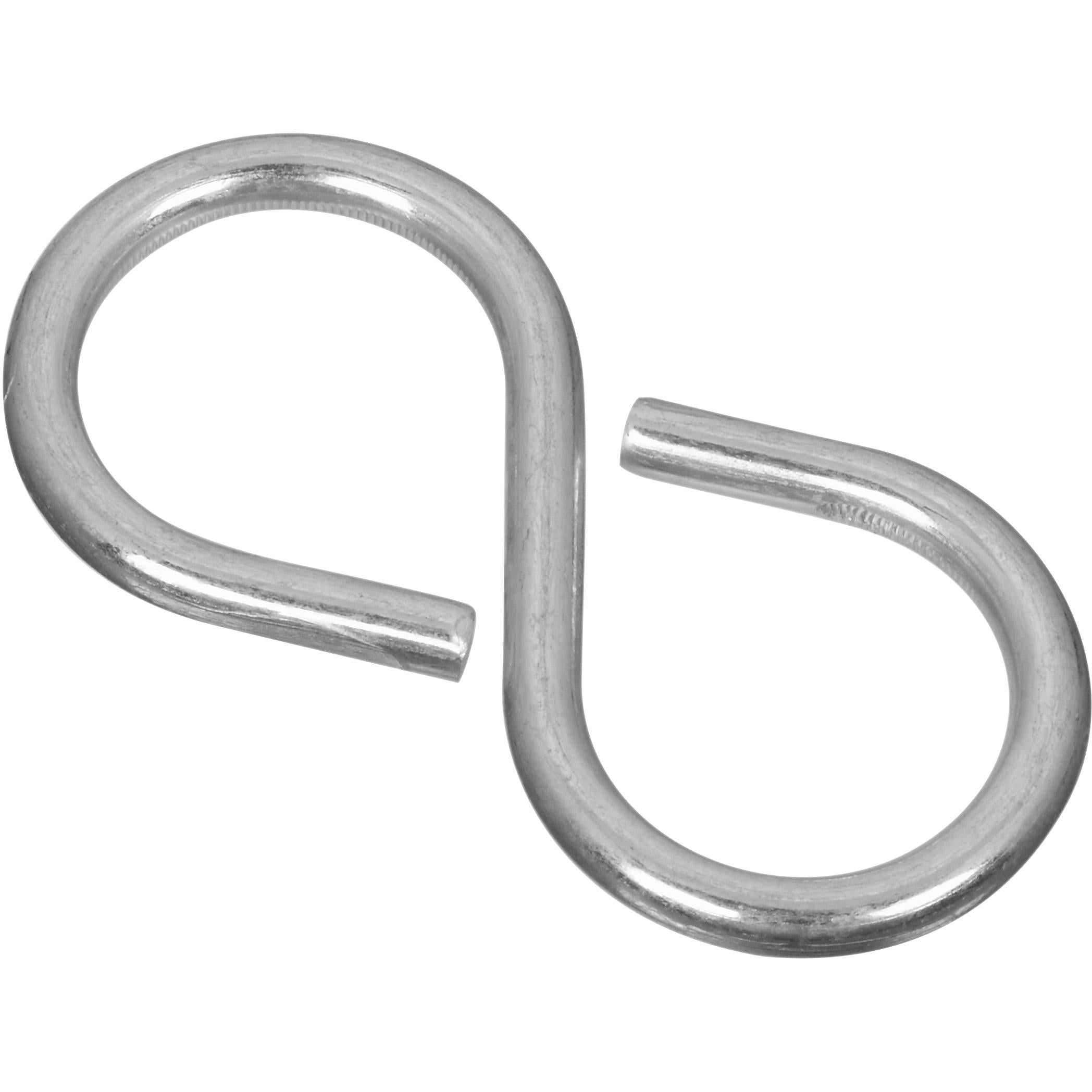 V2072 #809, 2-1/8" Closed S Hooks 3/pk - Zinc Plated