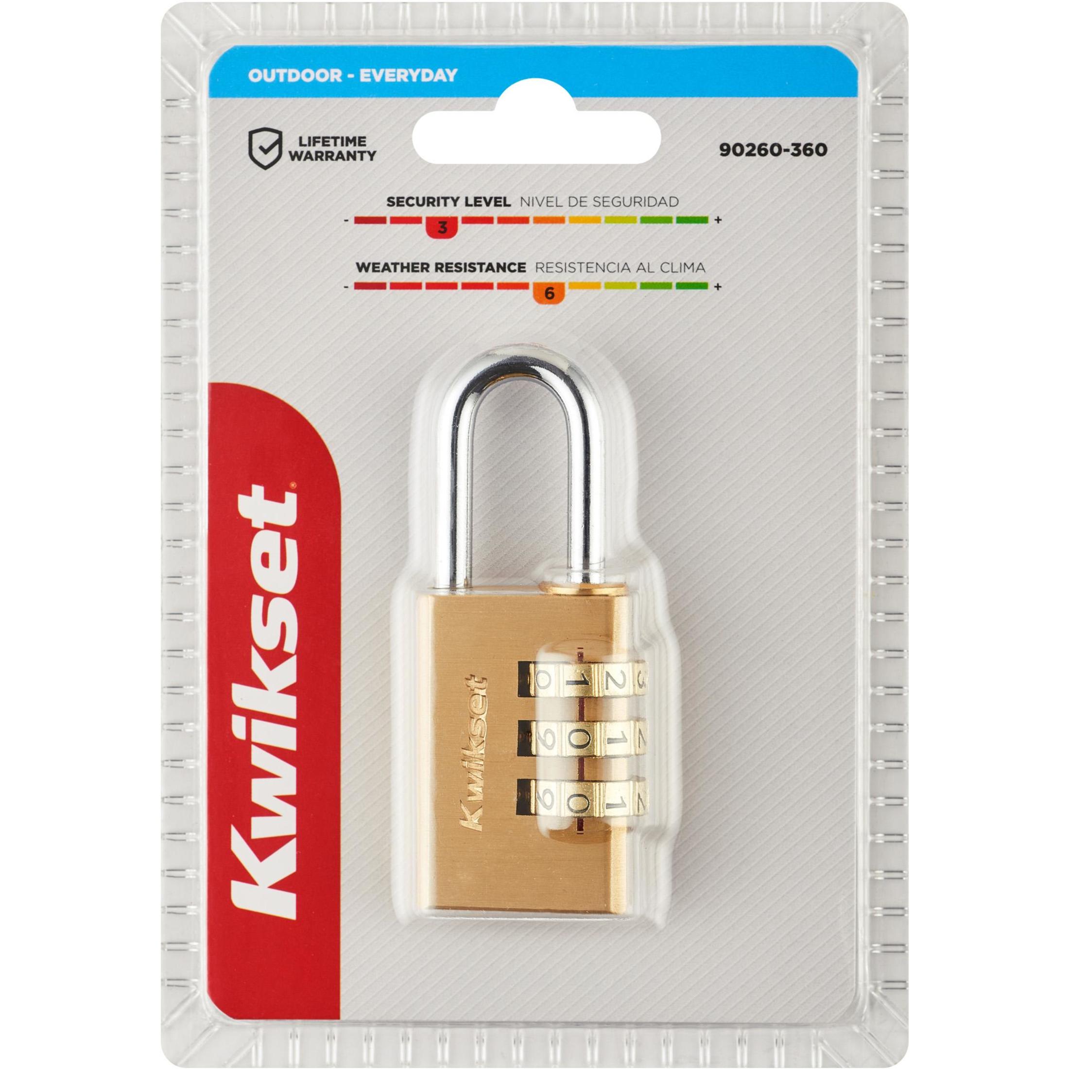 Kwikset 1-1/8" Brass Combination Padlock with 1" Shackle
