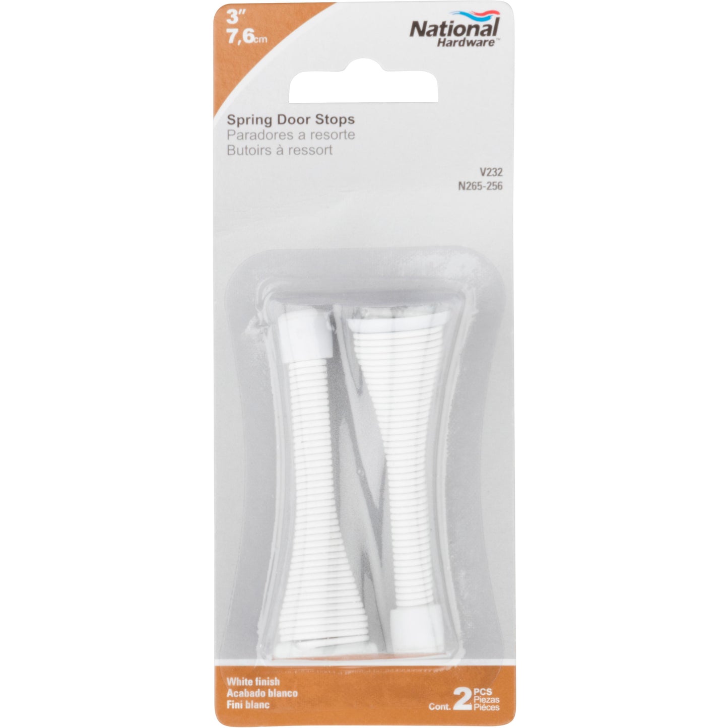 National Hardware - V232 3” Spring Door Stop 2/pk - White
