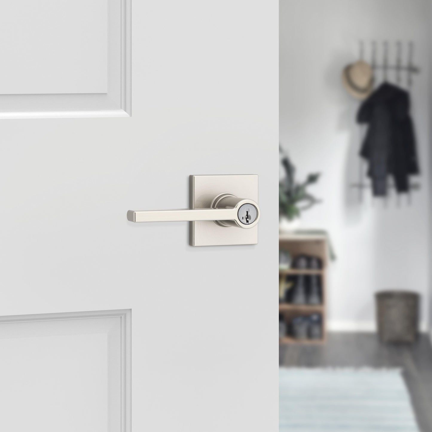 438CSL SQT 15 SMT RCAL UL 3031 23155 LK Casey Entry Less Keys - Satin Nickel