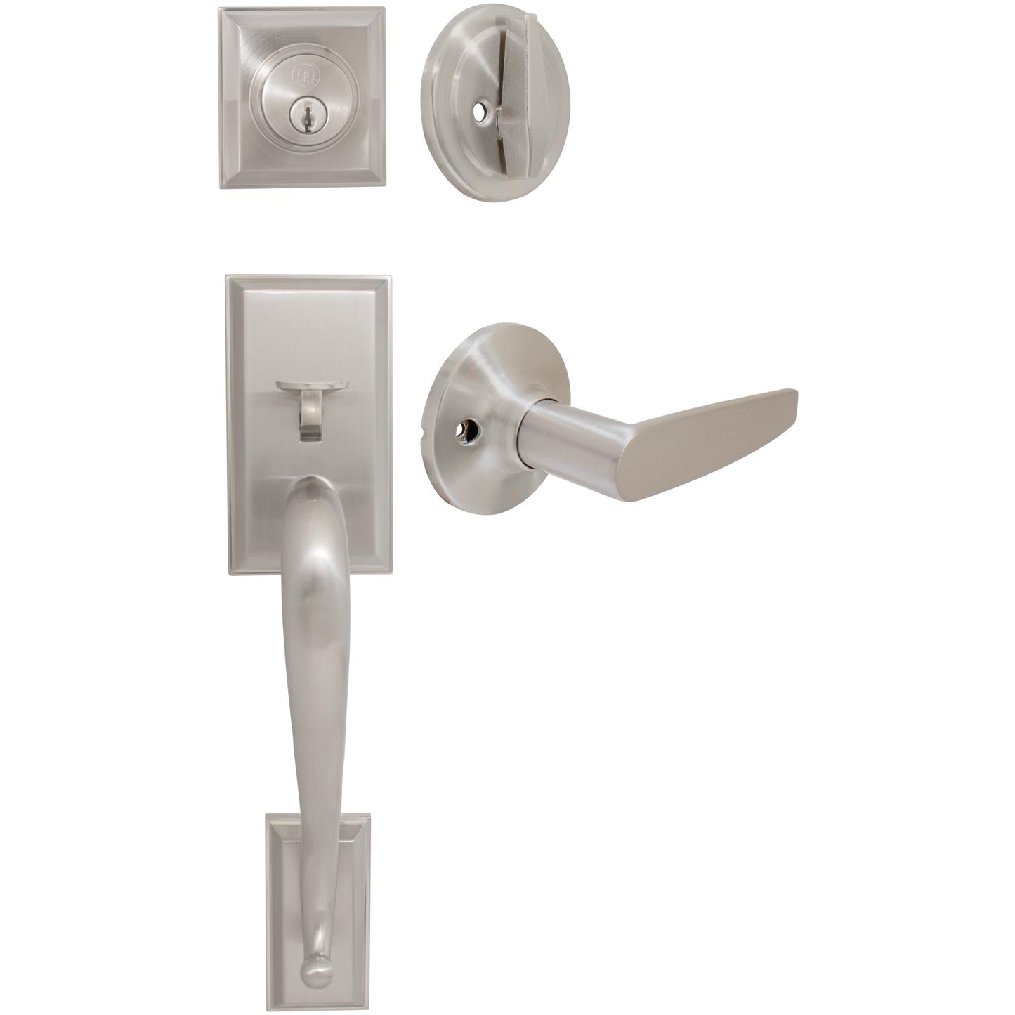 Stone Harbor Hardware Willow Park Handleset, Tucson Interior Trim, KW Keyway, Satin Nickel
