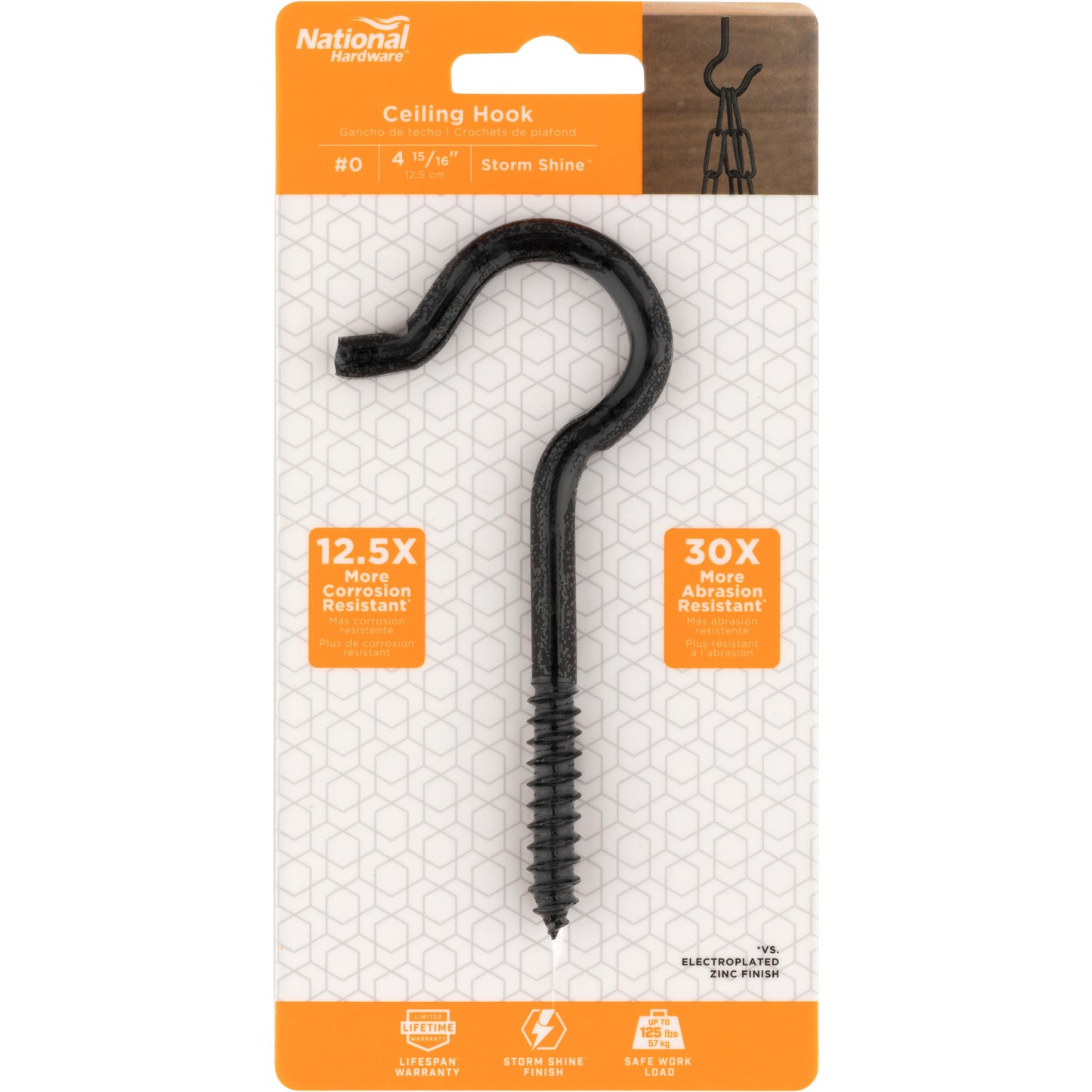 V2040 4-15/16" #0 Ceiling Hooks - Black
