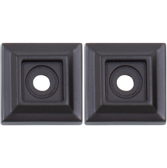 Stone Harbor Hardware Contemporary Square Backplate, 7/8" x 7/8", 2-Pack, Matte Black