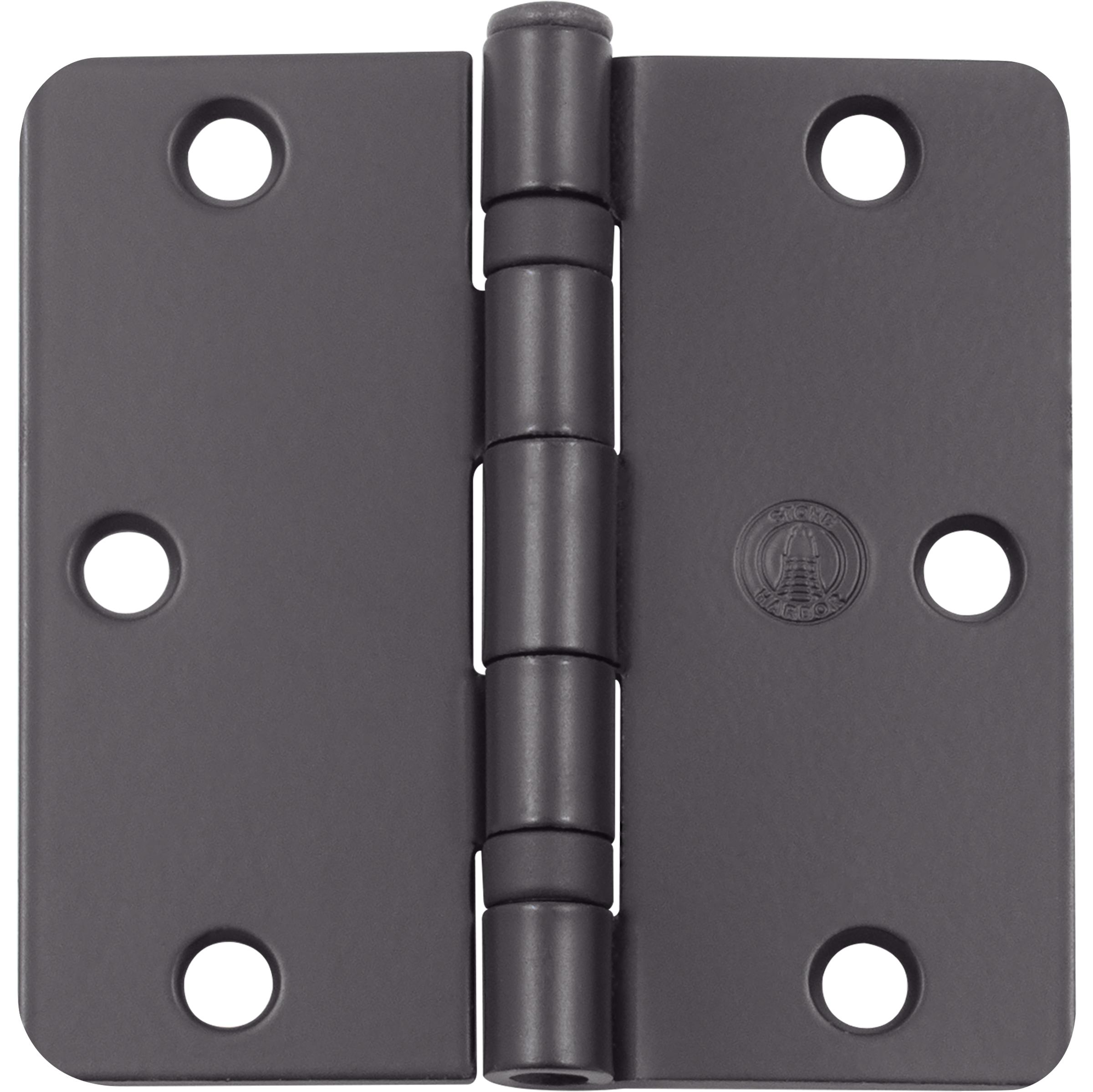 Stone Harbor Hardware 3-1/2" Ball-Bearing Door Hinges, 1/4" Radius Corner, Oil-Rubbed Bronze, 3-Pack
