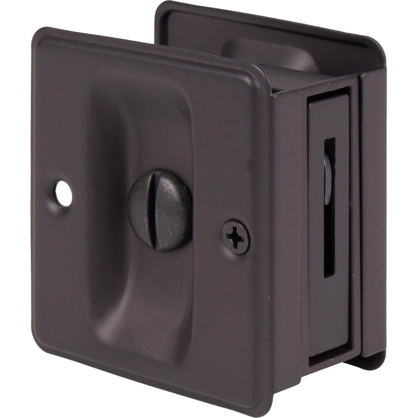Stone Harbor Hardware Square Pocket Door Lock, Privacy Function, Oil-Rubbed Bronze