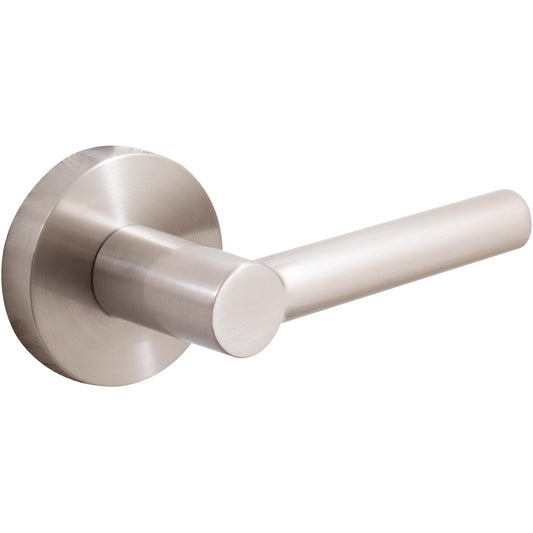 Stone Harbor Hardware Zurich Door Lever with Round Rosette, Passage (Hall/Closet) Latch, Satin Nickel