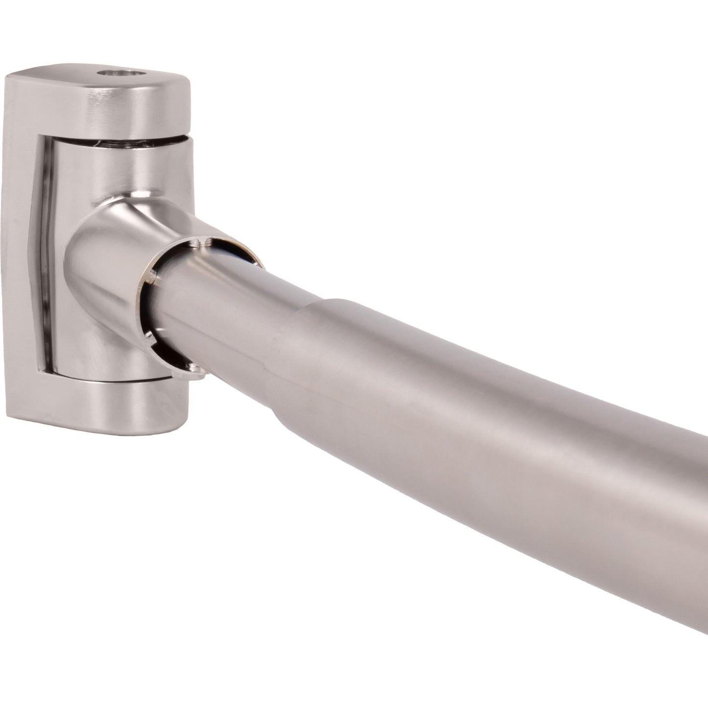 Stone Harbor Hardware Standard Adjustable Curved Shower Rod, 45" to 72", Satin Stainless Steel