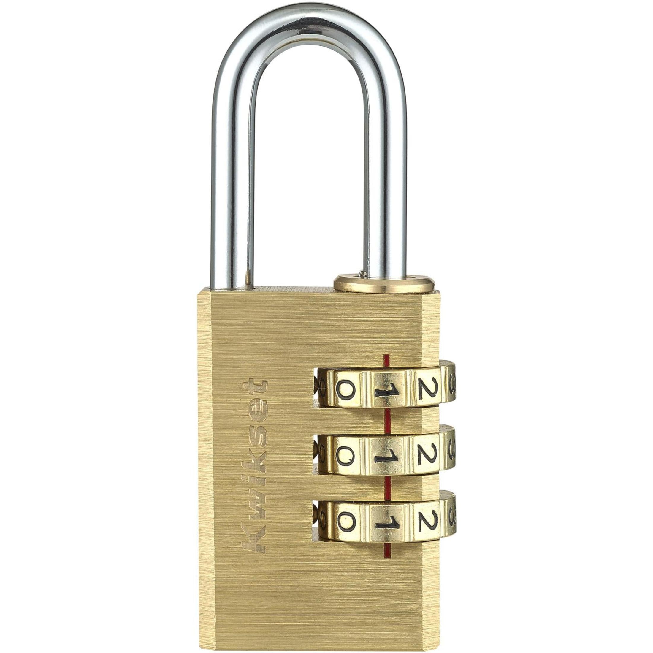 Kwikset 1-1/8" Brass Combination Padlock with 1" Shackle