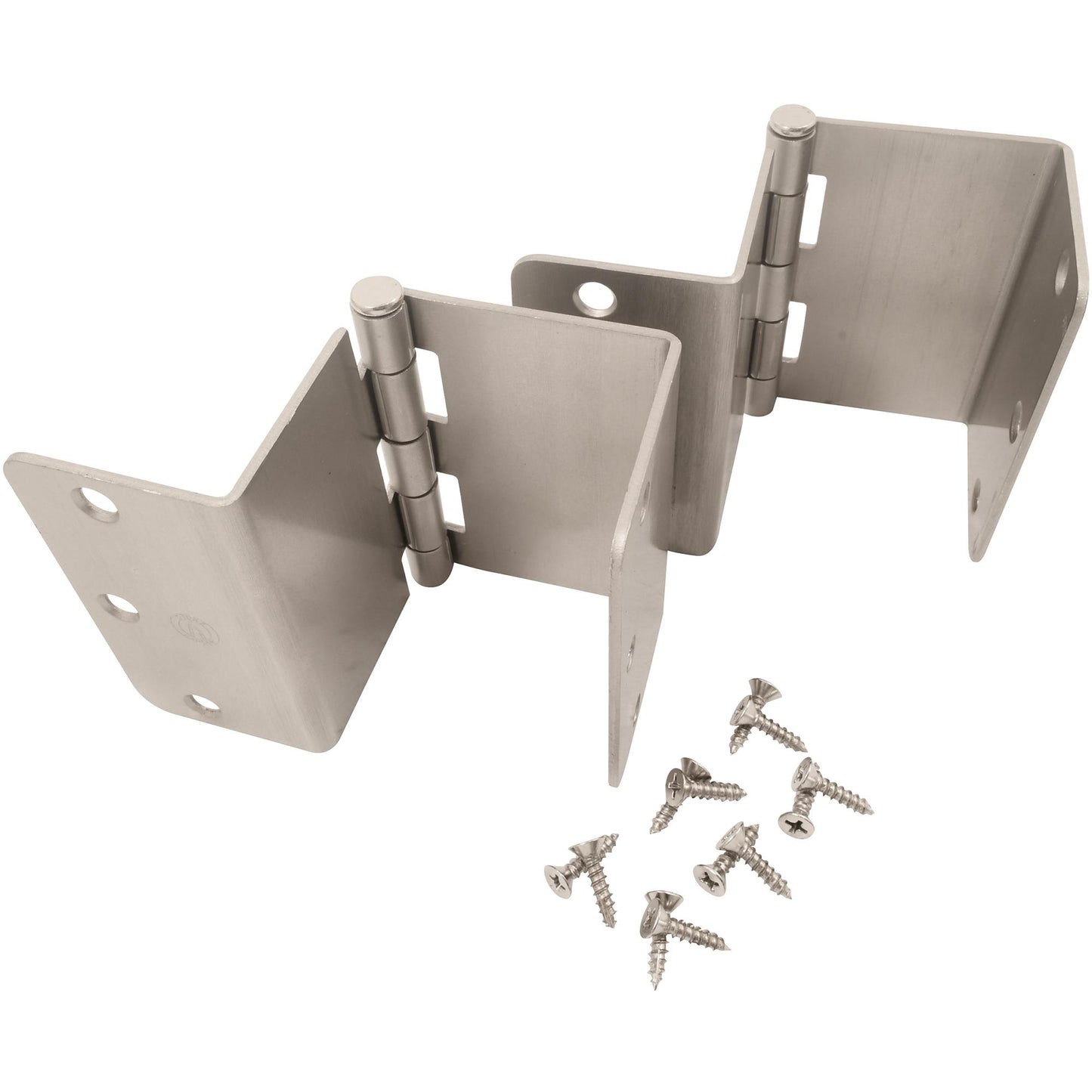 Stone Harbor Hardware Swing Clear Offset Hinge, 3-1/2 Inches, 1/4" Radius Corner, Fits Doors 1-3/8" to 1-3/4" Thick, 2-Pack, Satin Nickel