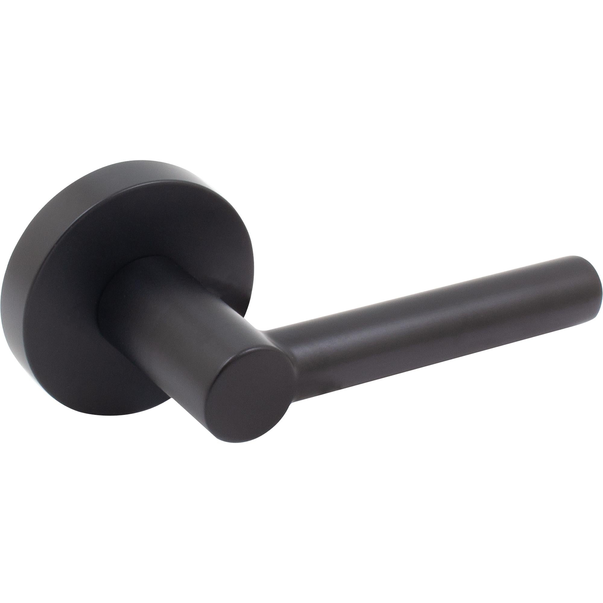 Stone Harbor Hardware Zurich Door Lever with Round Rosette, Passage (Hall/Closet) Latch, Matte Black
