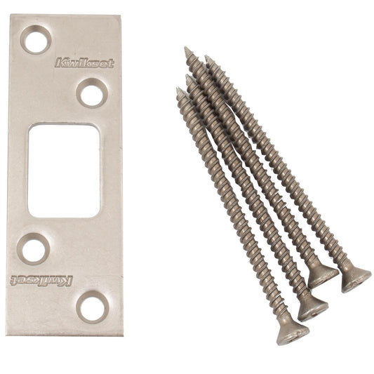 Kwikset 83222-15 3-5/8" Square Deadbolt Strike Satin Nickel Finish